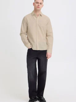BLEND Herren Langarmhemd - BHDaris in beige