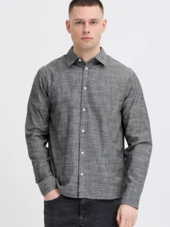 BLEND Herren Langarmhemd - BHDaris in blau