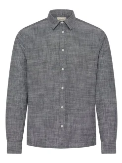 BLEND Herren Langarmhemd - BHDaris in blau
