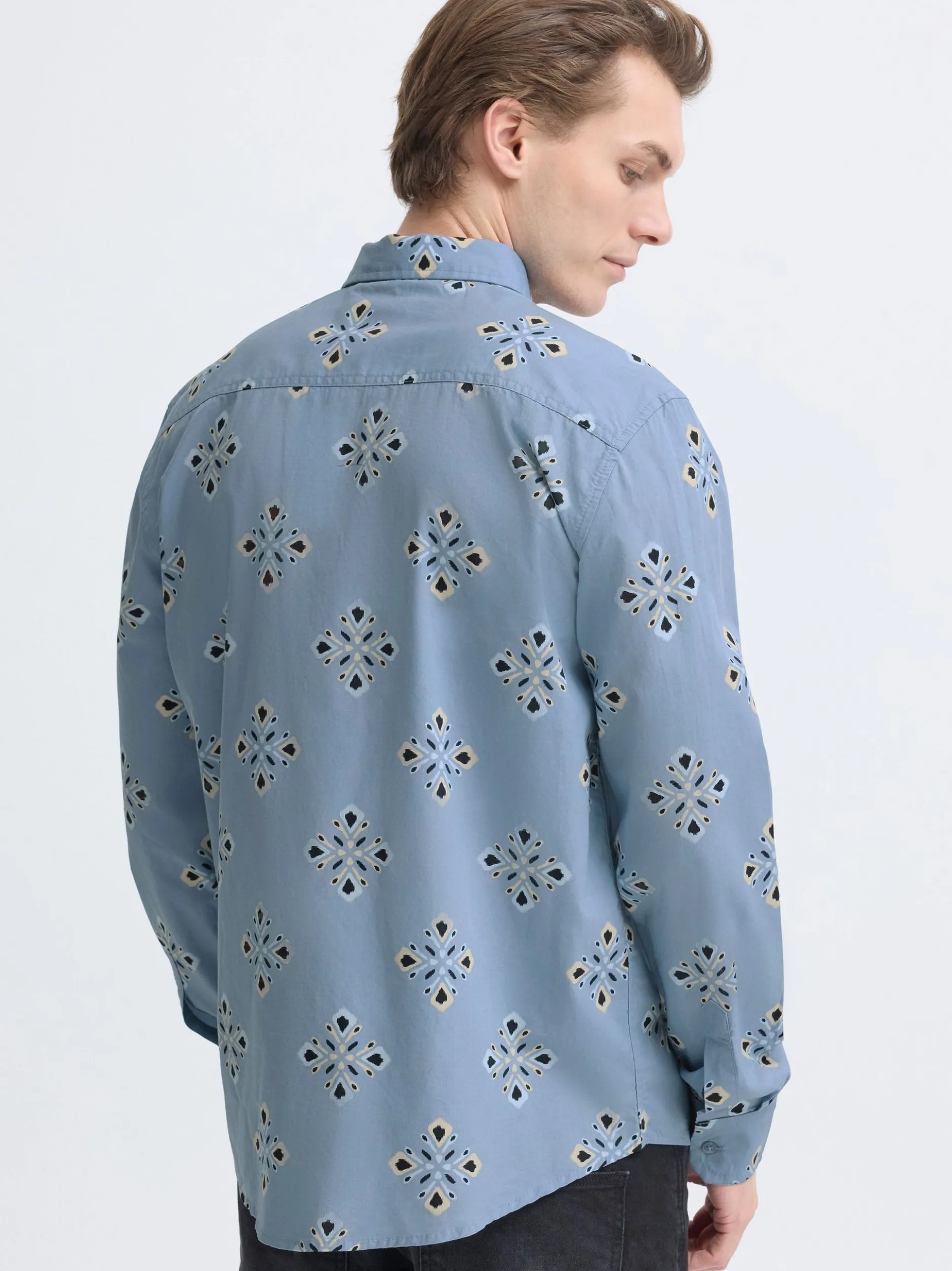 BLEND Herren Langarmhemd - BHDitlef in blau