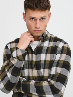 BLEND Herren Langarmhemd - BHShirt in grün