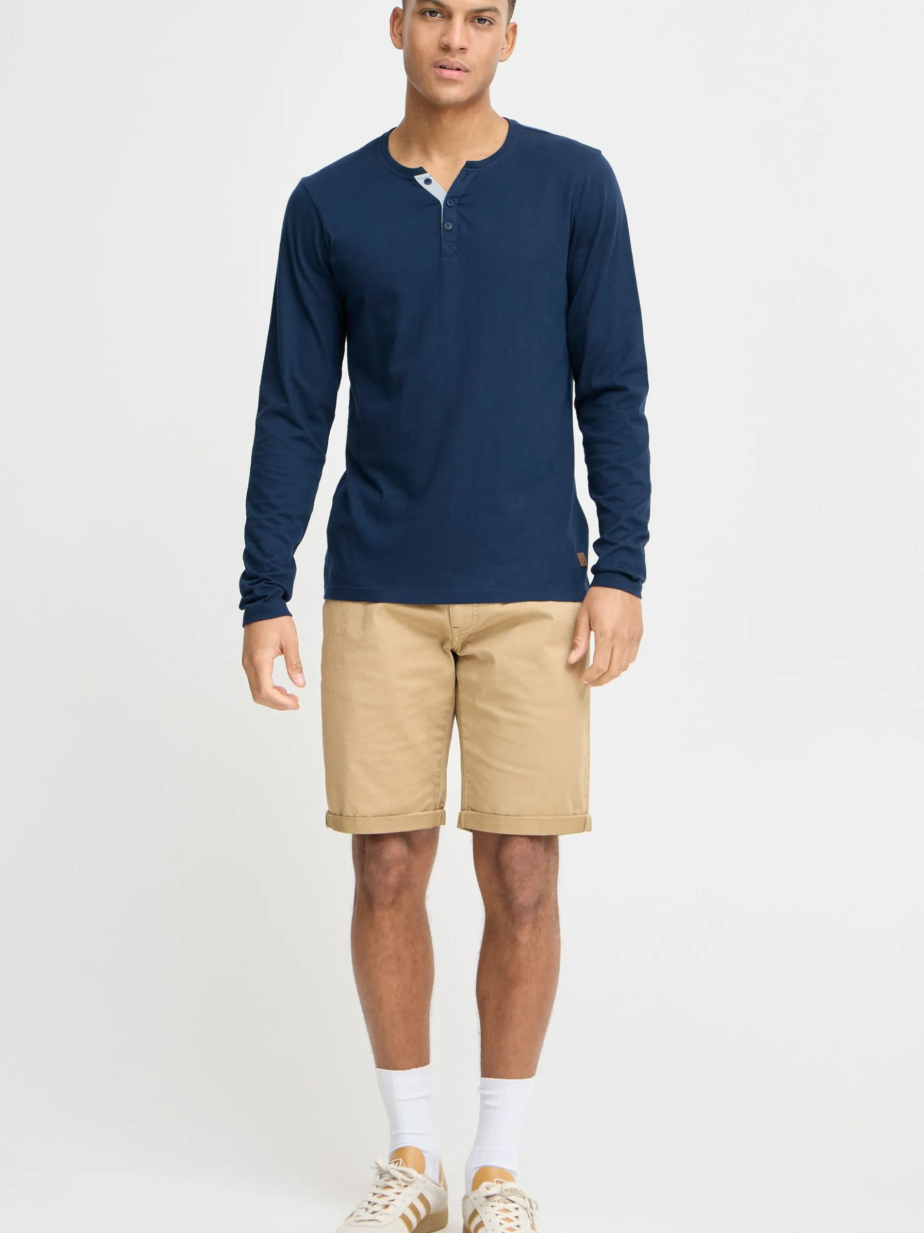 BLEND Herren Langarmshirt - BHHollie in blau