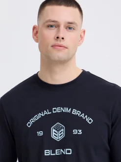 BLEND Herren Langarmshirt - BHKarson in blau