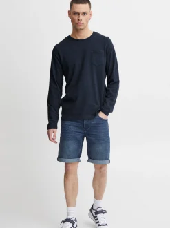 BLEND Herren Langarmshirt - BHTee in blau
