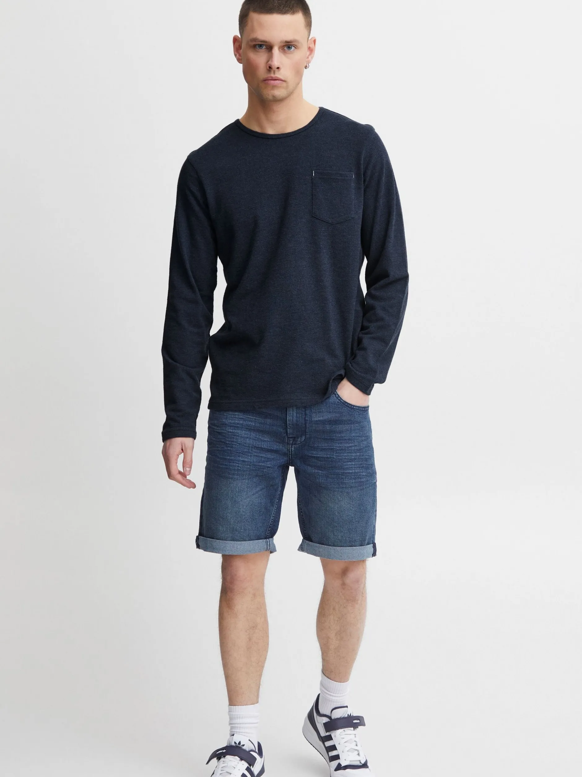 BLEND Herren Langarmshirt - BHTee in blau
