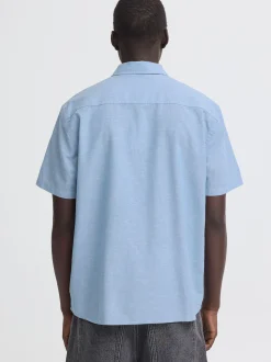 BLEND Herren Leinenhemd - BHAban in blau