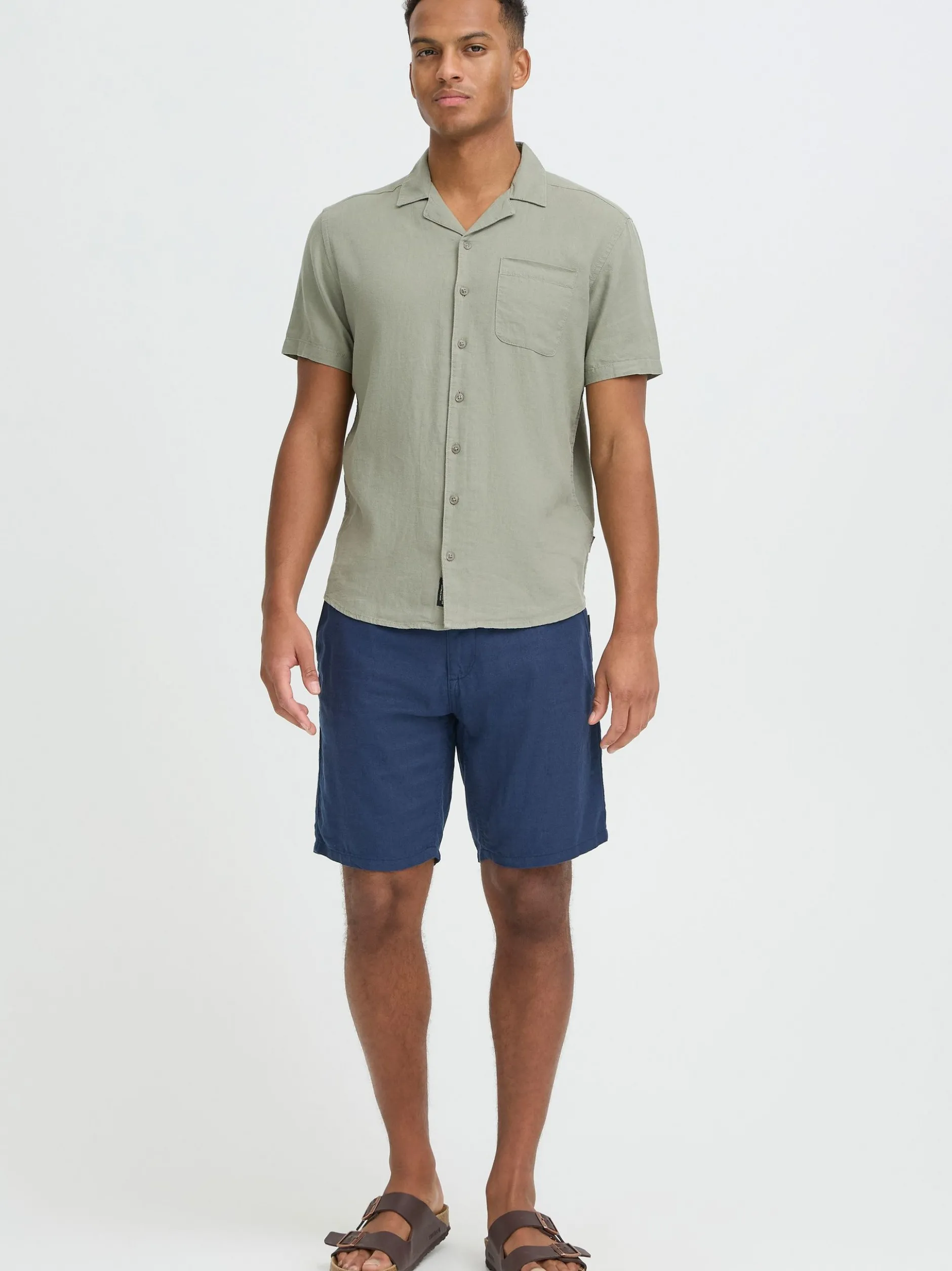BLEND Herren Leinenhose - BHLikat in blau