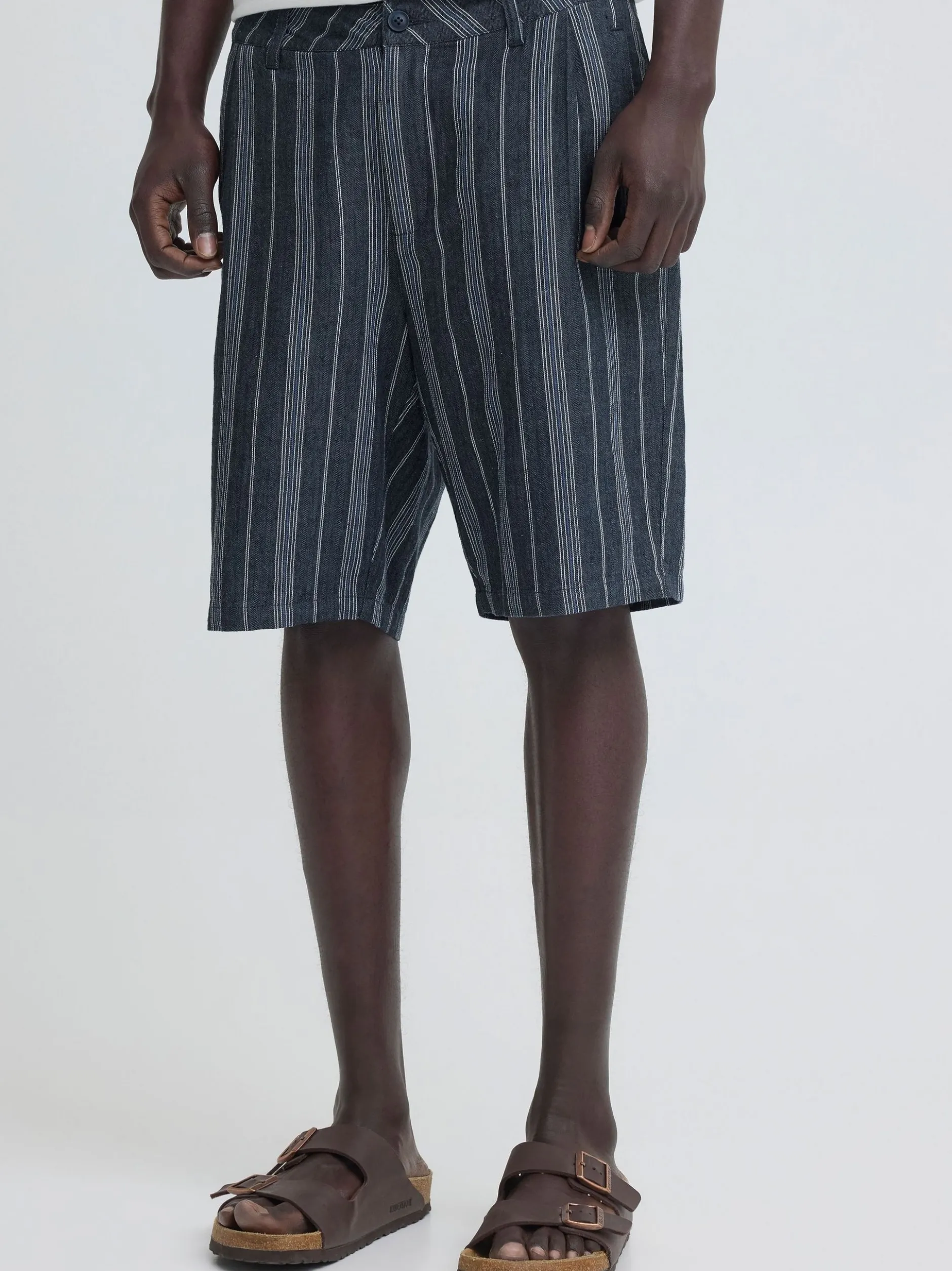 BLEND Herren Leinenhose - BHMaddox Relaxed Fit in blau