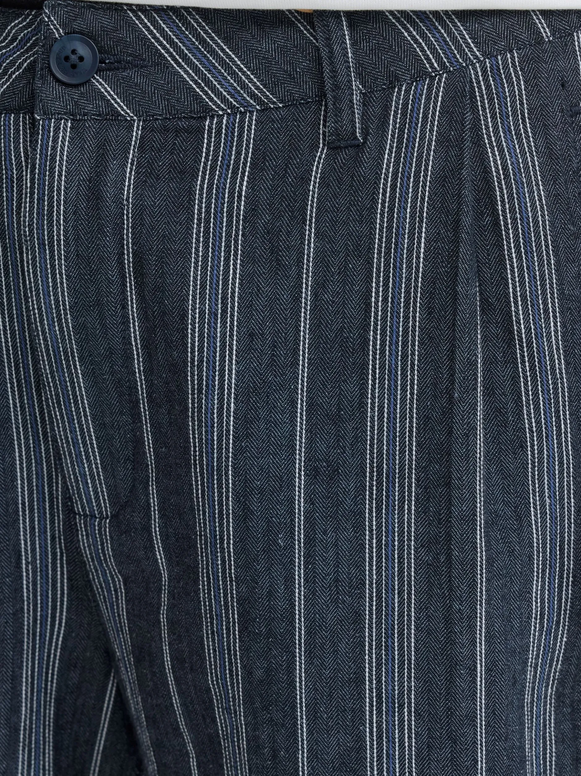 BLEND Herren Leinenhose - BHMaddox Relaxed Fit in blau