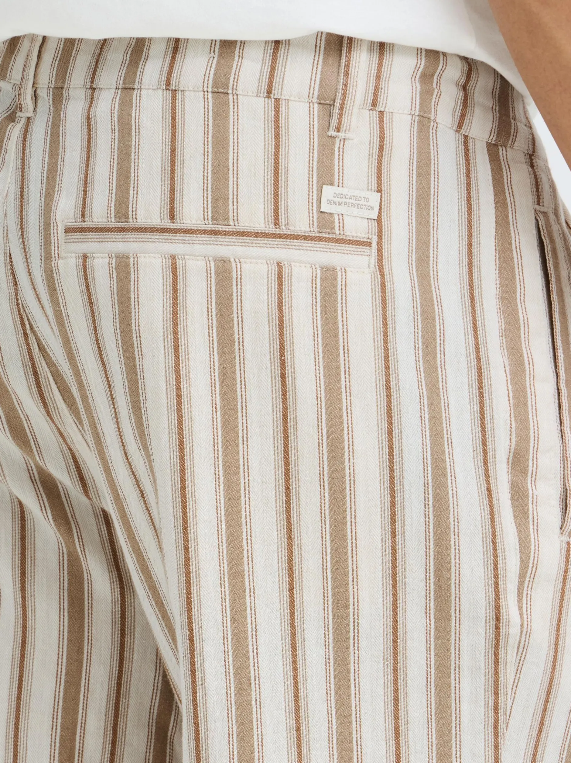BLEND Herren Leinenhose - BHMaddox Relaxed Fit in weiß