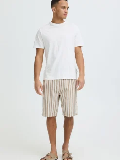 BLEND Herren Leinenhose - BHMaddox Relaxed Fit in weiß