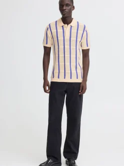 BLEND Herren Poloshirt - BHDarin Striped in sand lila