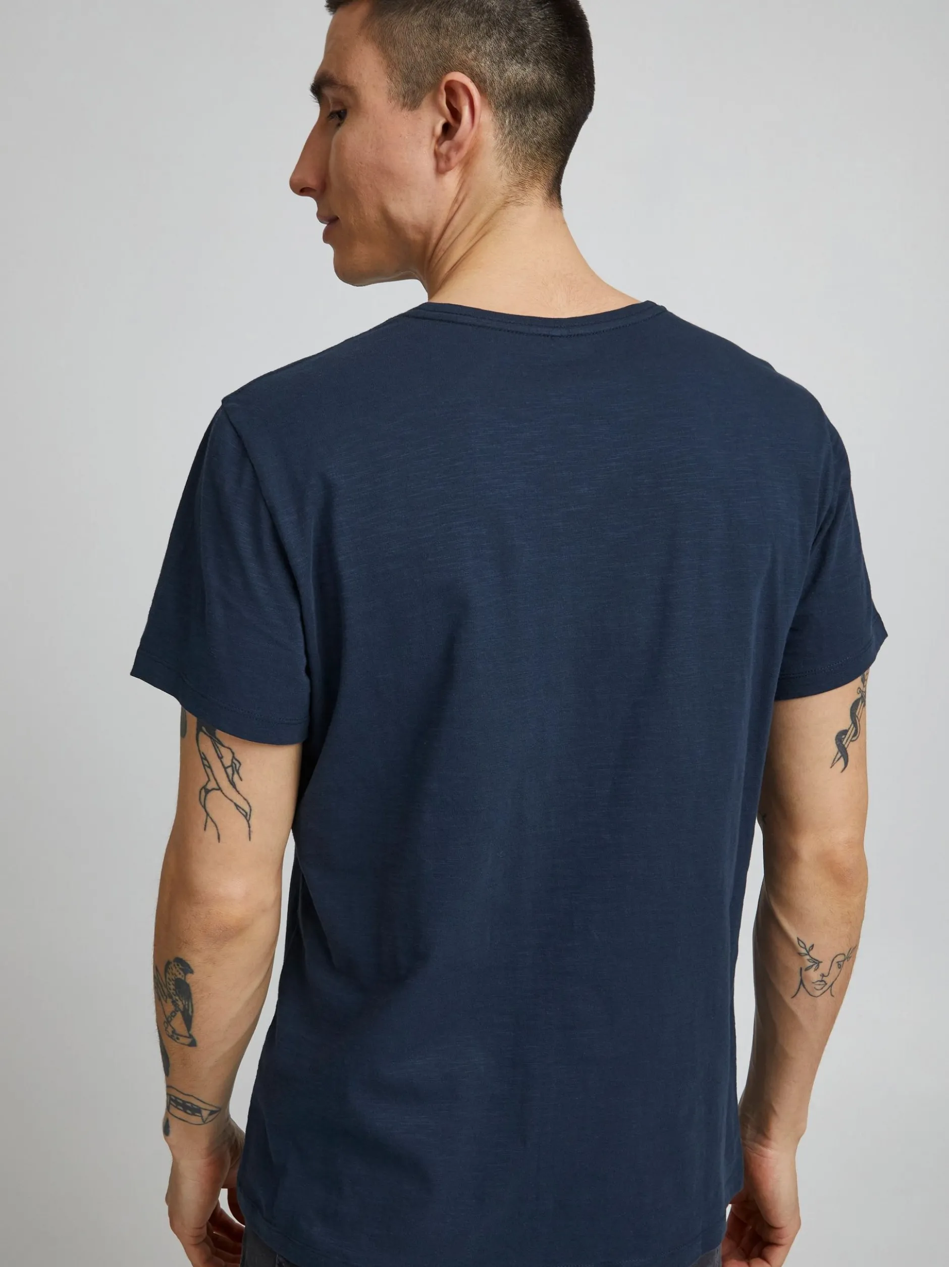 BLEND Herren Print-Shirt - BHPillo in blau