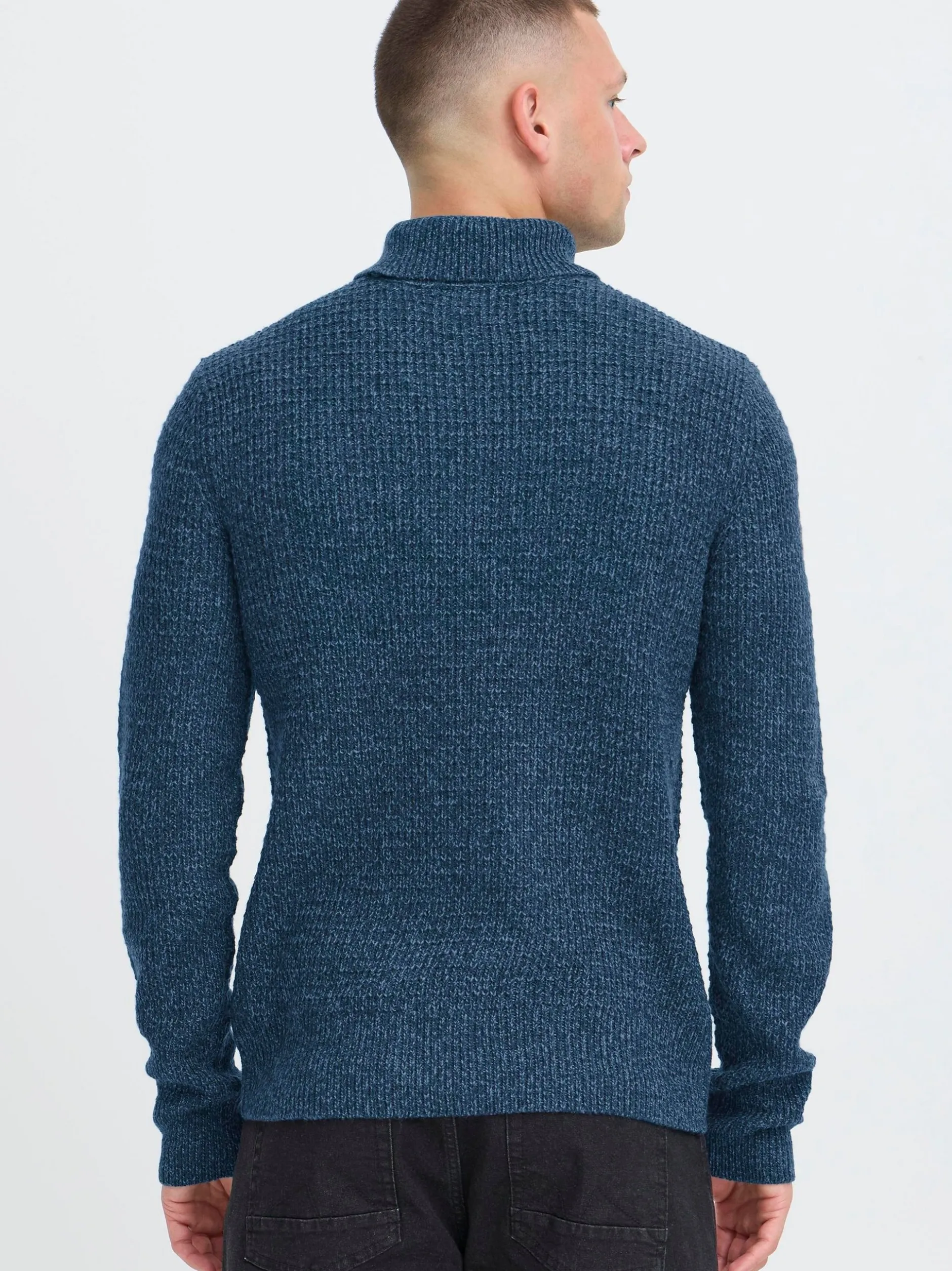 BLEND Herren Rollkragenpullover - BHPatta in blau