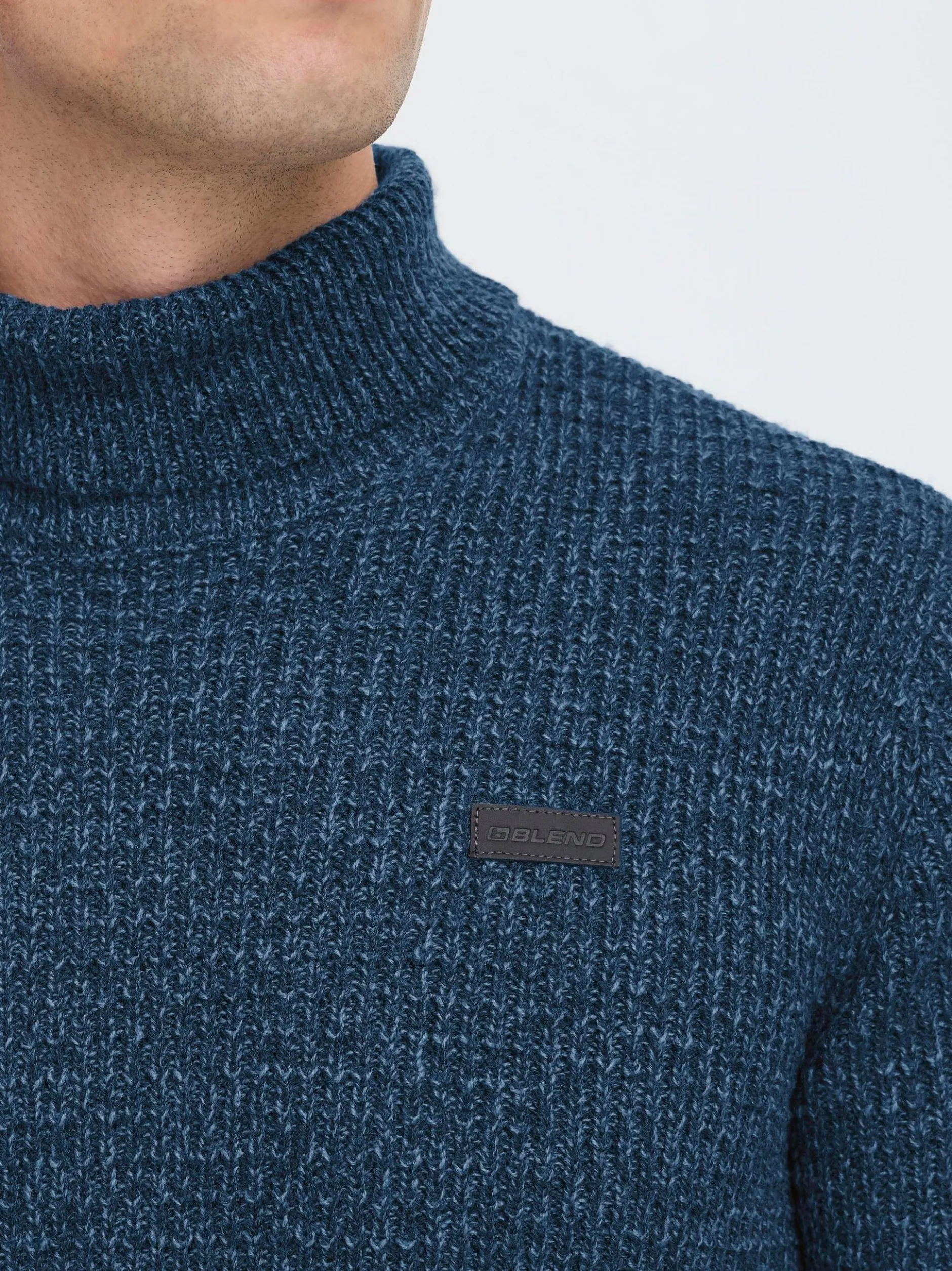 BLEND Herren Rollkragenpullover - BHPatta in blau