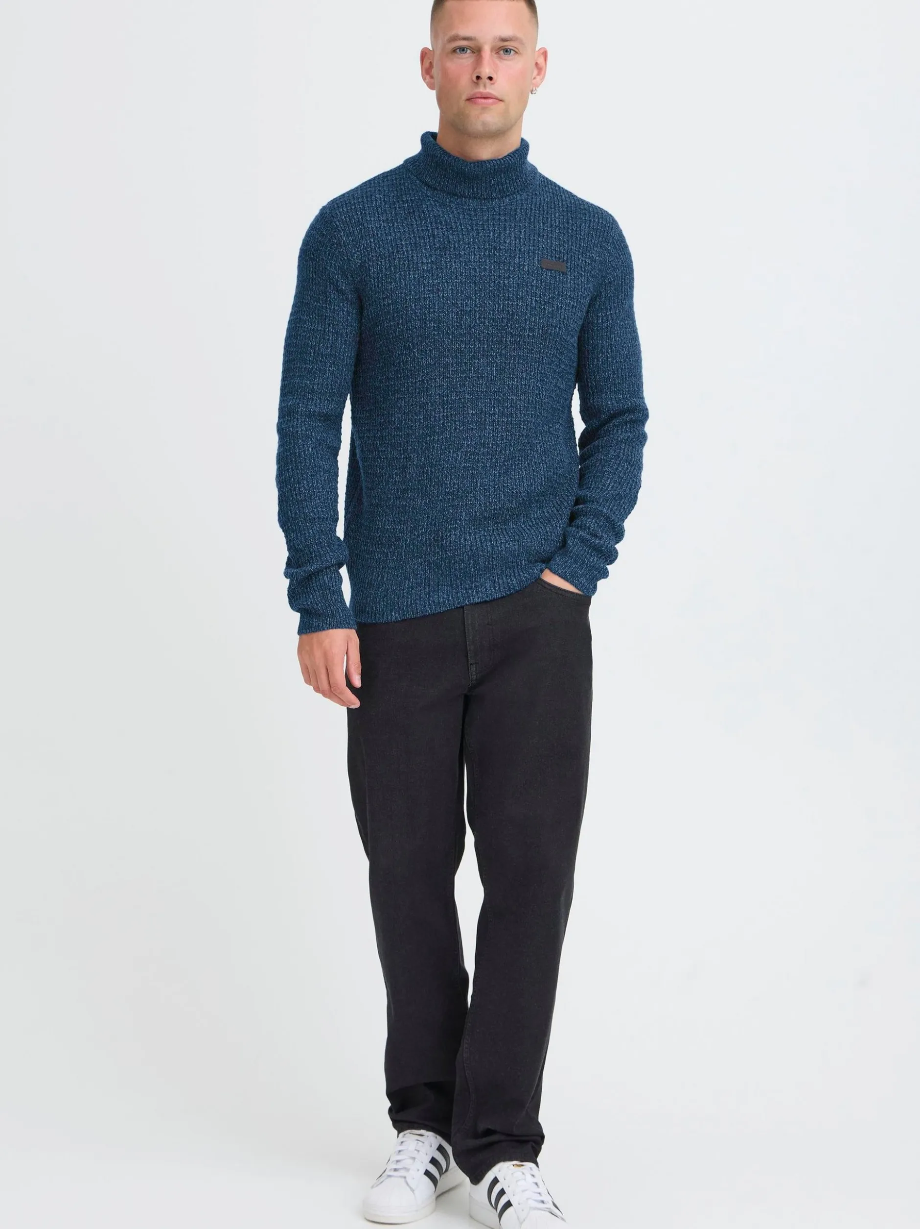 BLEND Herren Rollkragenpullover - BHPatta in blau
