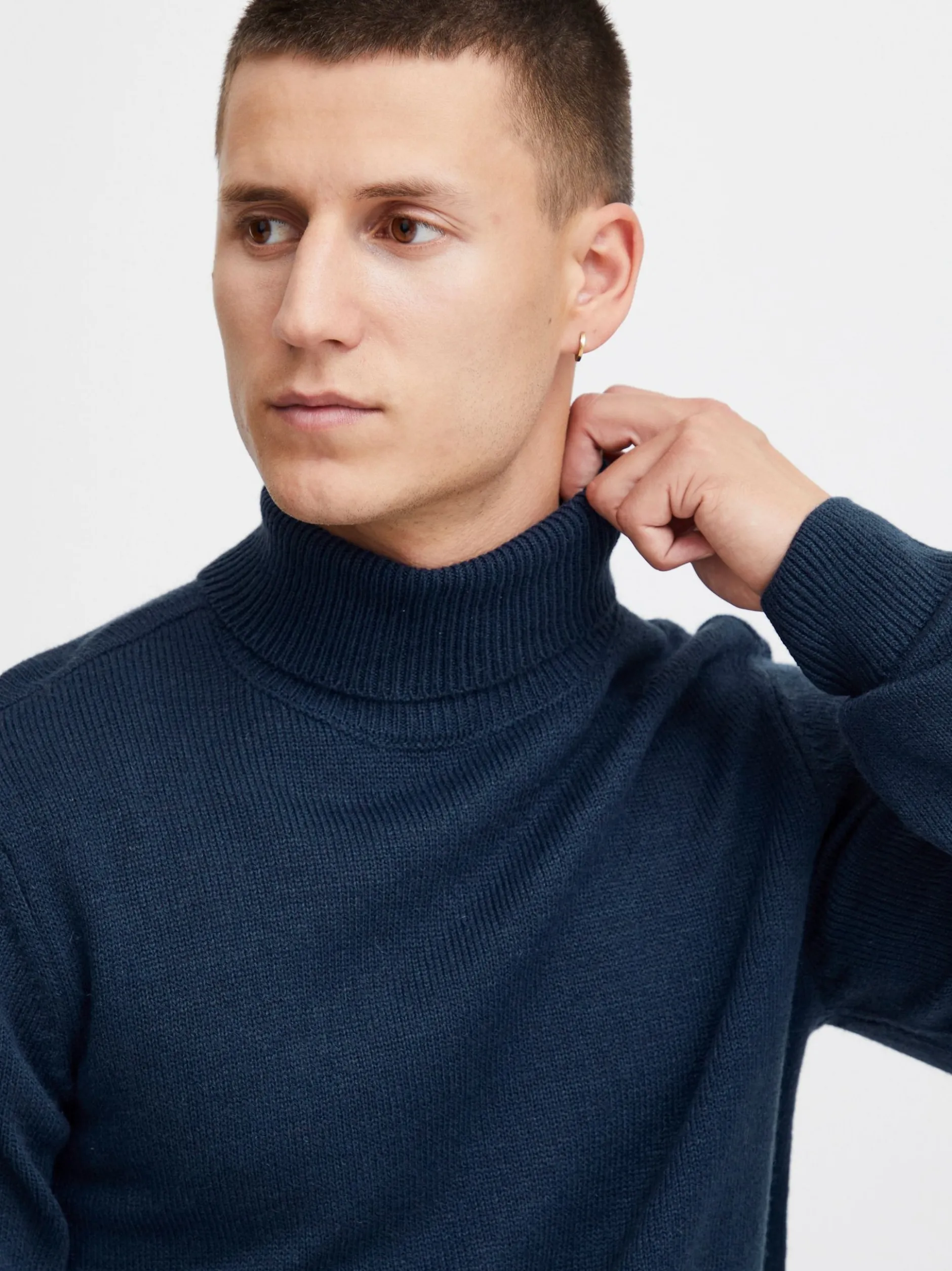 BLEND Herren Rollkragenpullover - BHPullover in blau