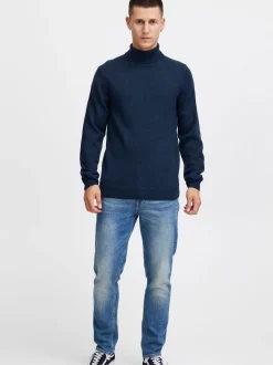 BLEND Herren Rollkragenpullover - BHPullover in blau