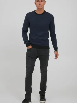 BLEND Herren Rundhalspullover - BHNison in blau