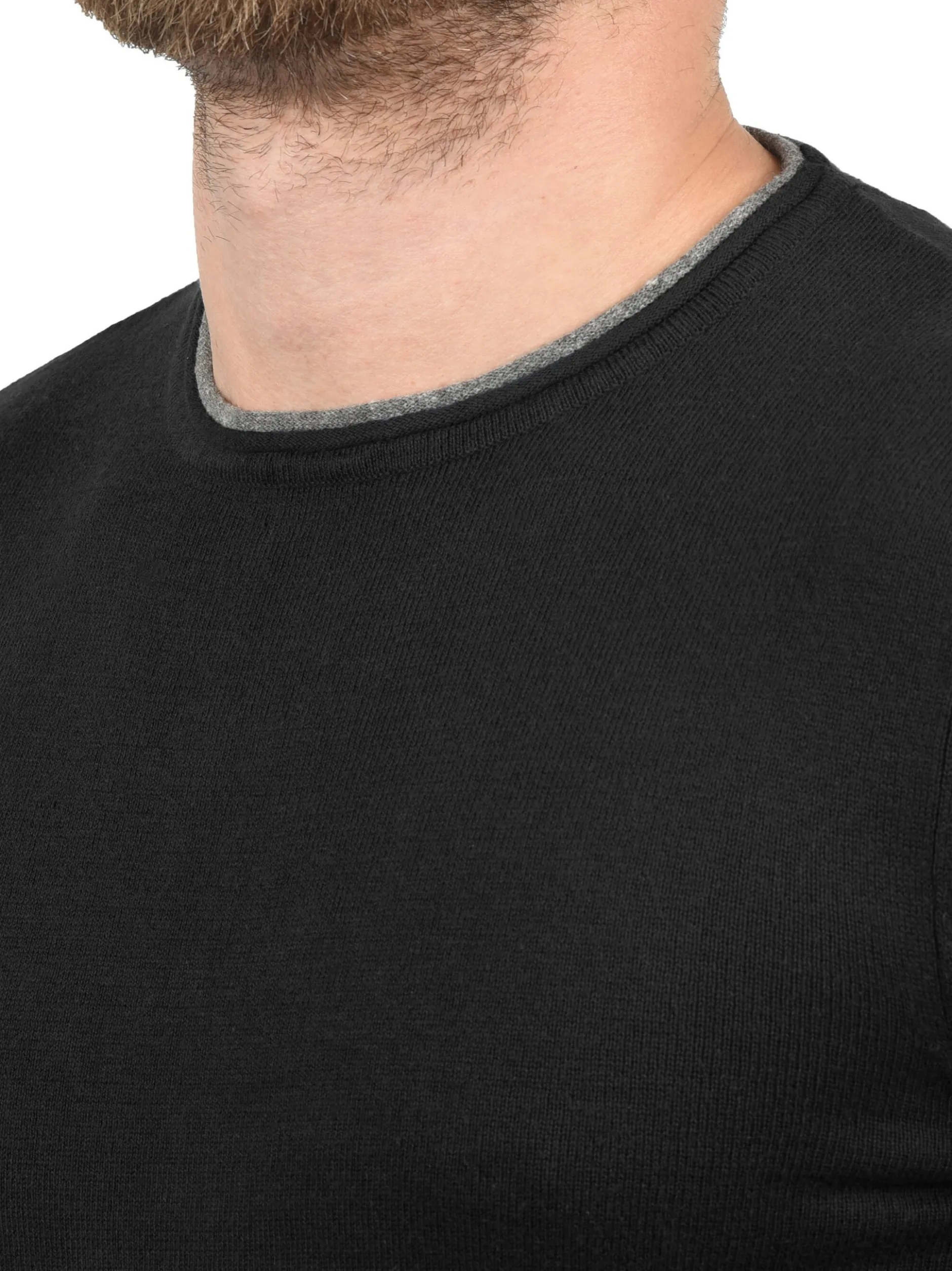 BLEND Herren Rundhalspullover - BHOdin in schwarz