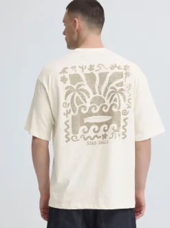 BLEND Herren Rundhalsshirt - BHKarim Graphic in weiß