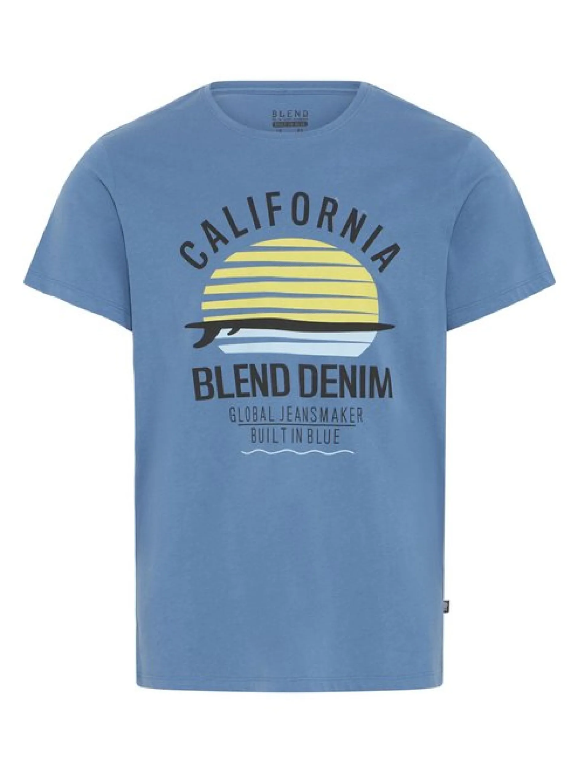 BLEND Herren Rundhalsshirt - BHCalifo in blau