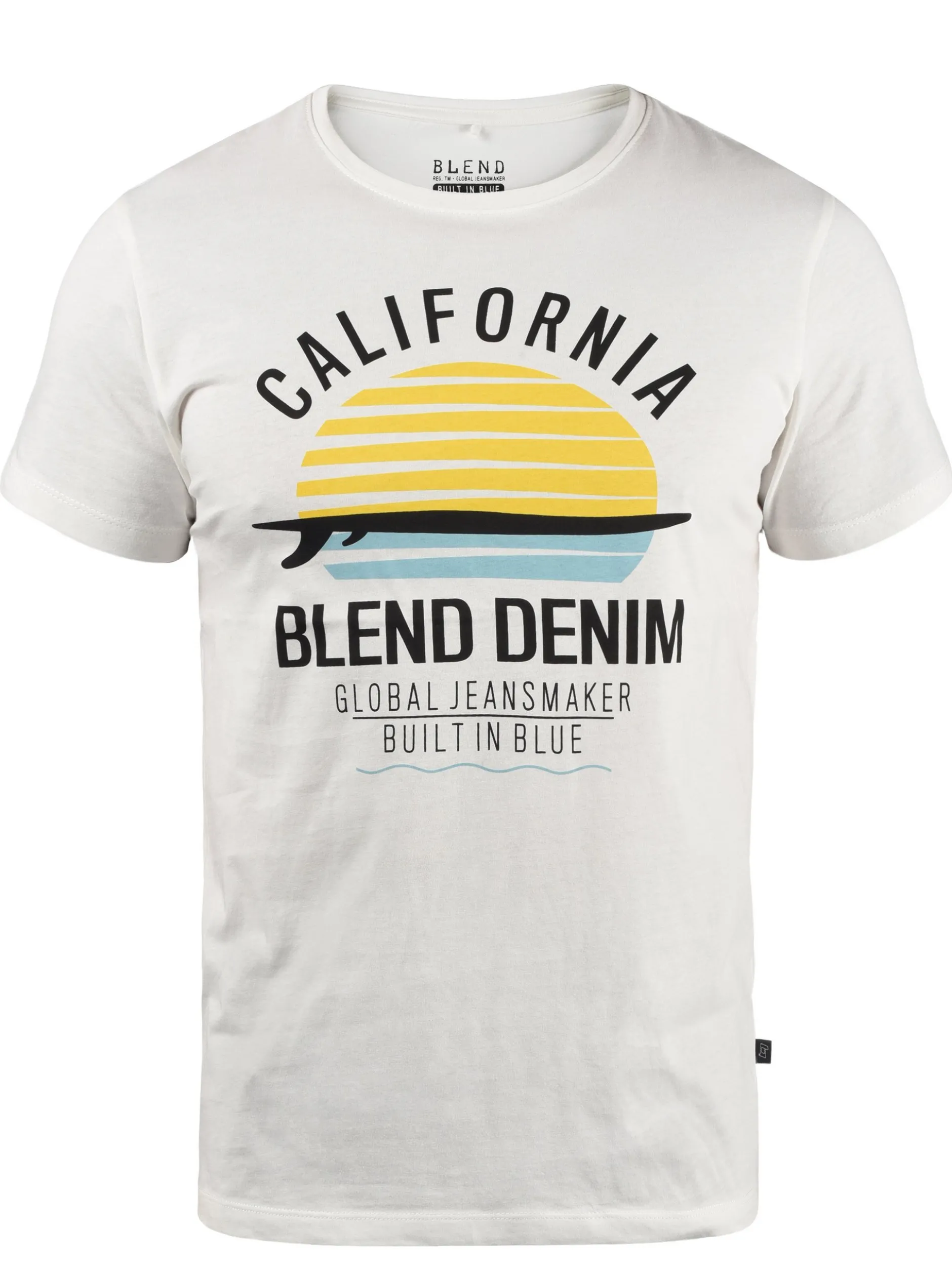 BLEND Herren Rundhalsshirt - BHCalifo in weiß