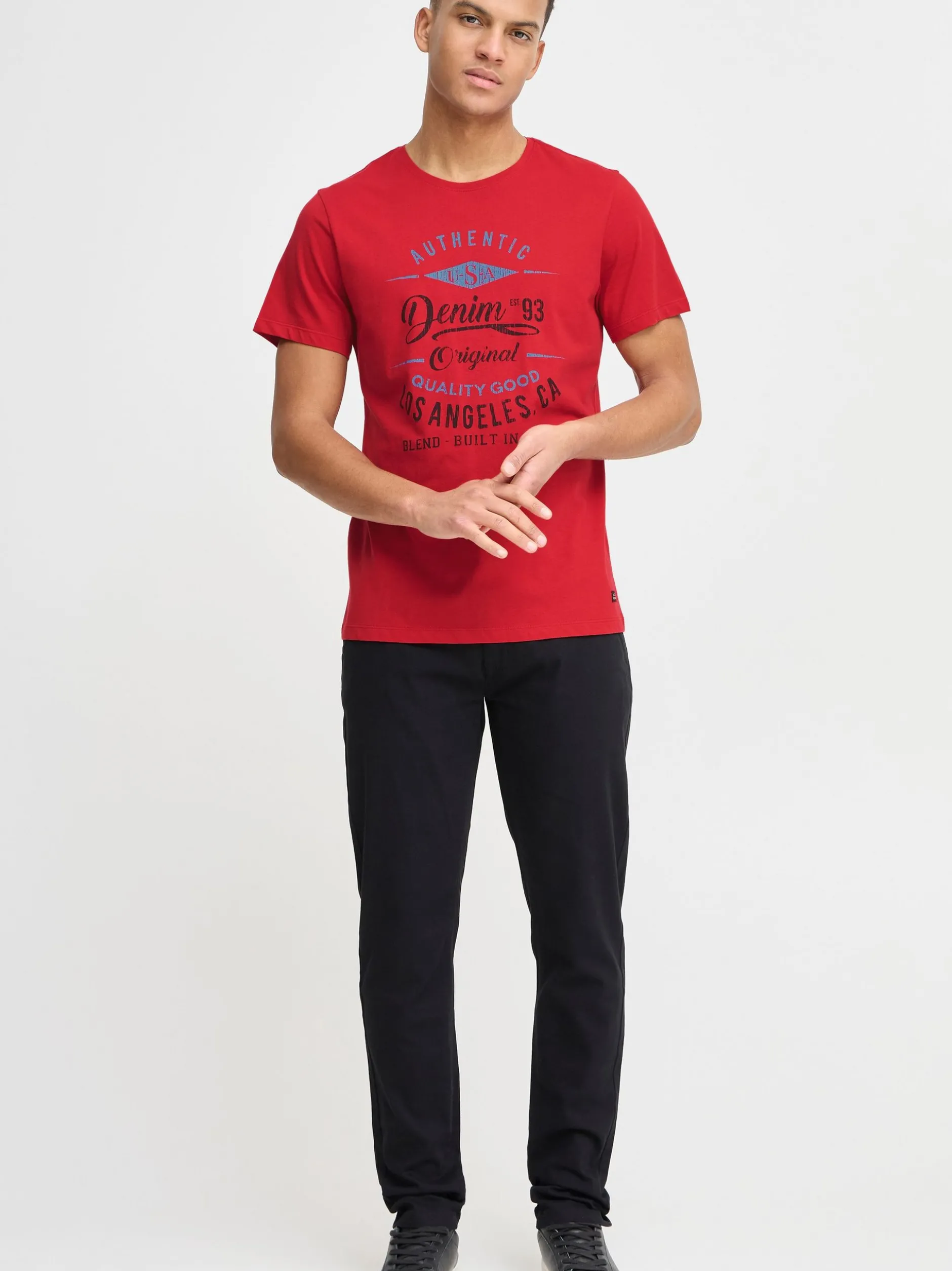 BLEND Herren Rundhalsshirt - BHDoppler in rot