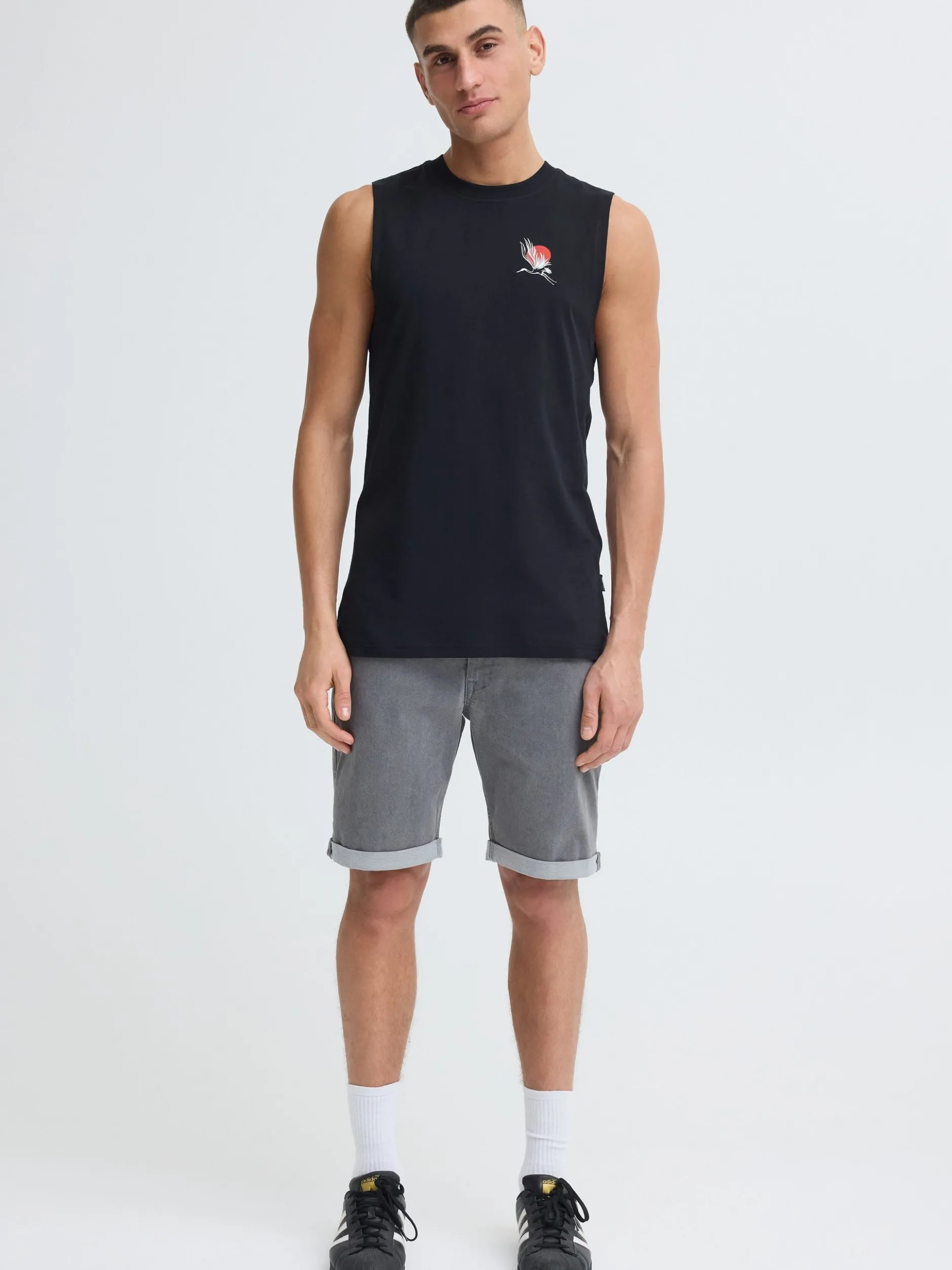 BLEND Herren Rundhalsshirt - BHJapo in schwarz