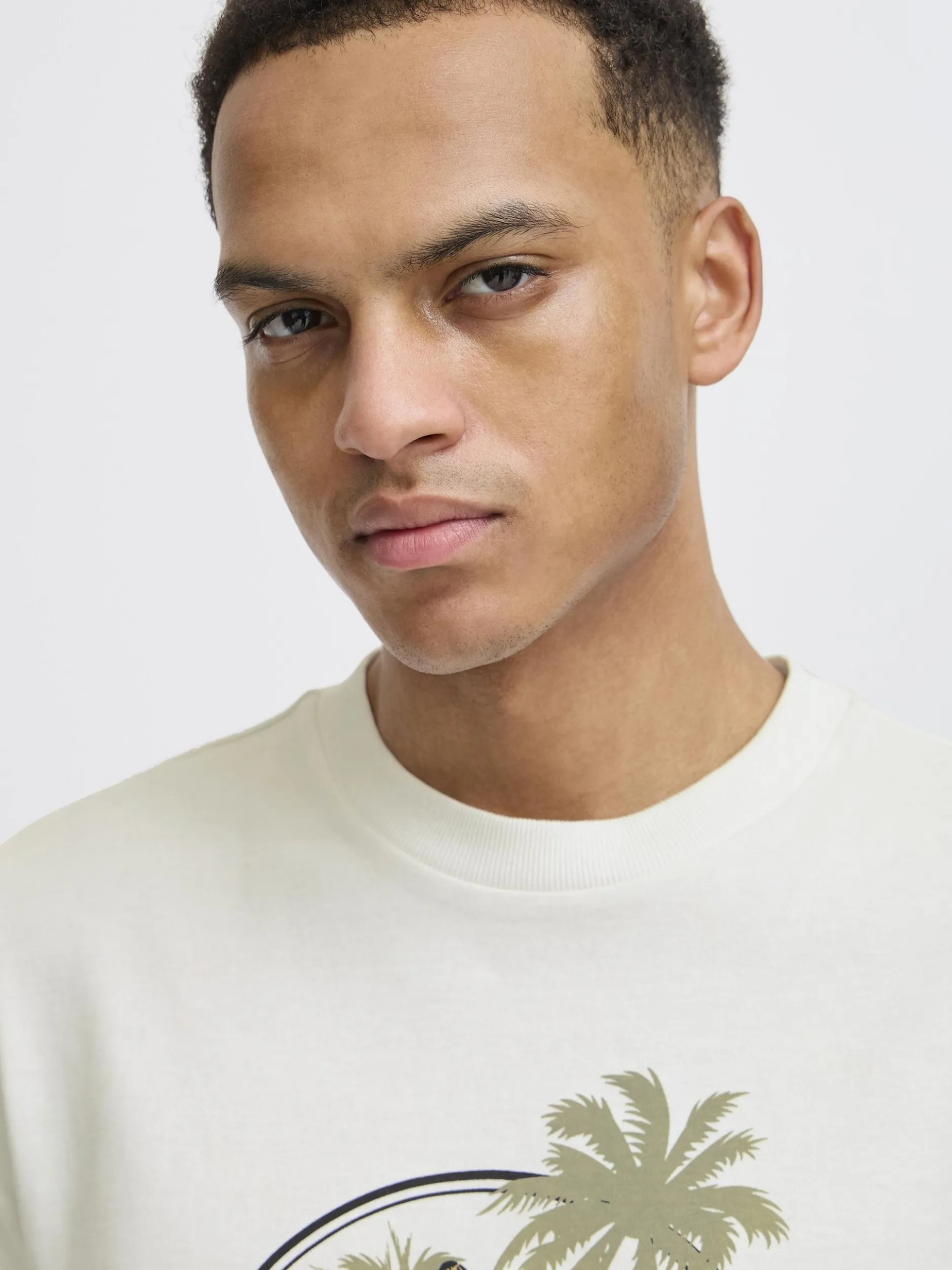 BLEND Herren Rundhalsshirt - BHJerron in weiß