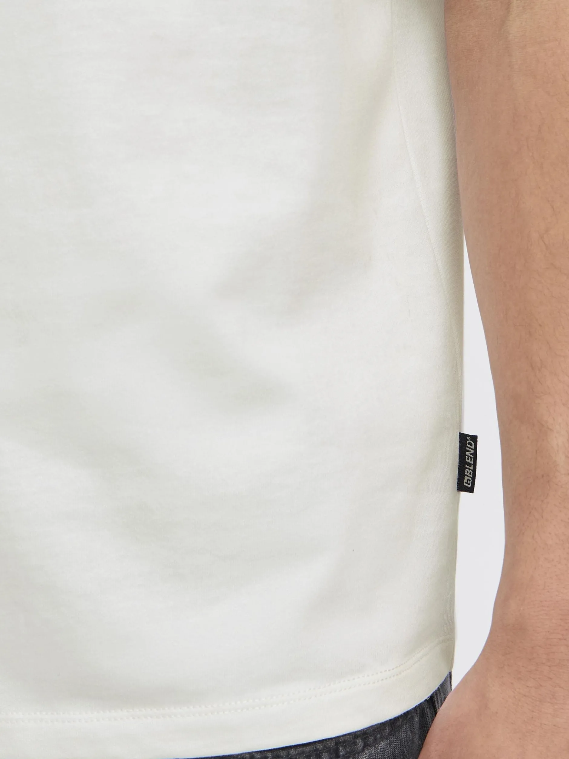 BLEND Herren Rundhalsshirt - BHJerron in weiß