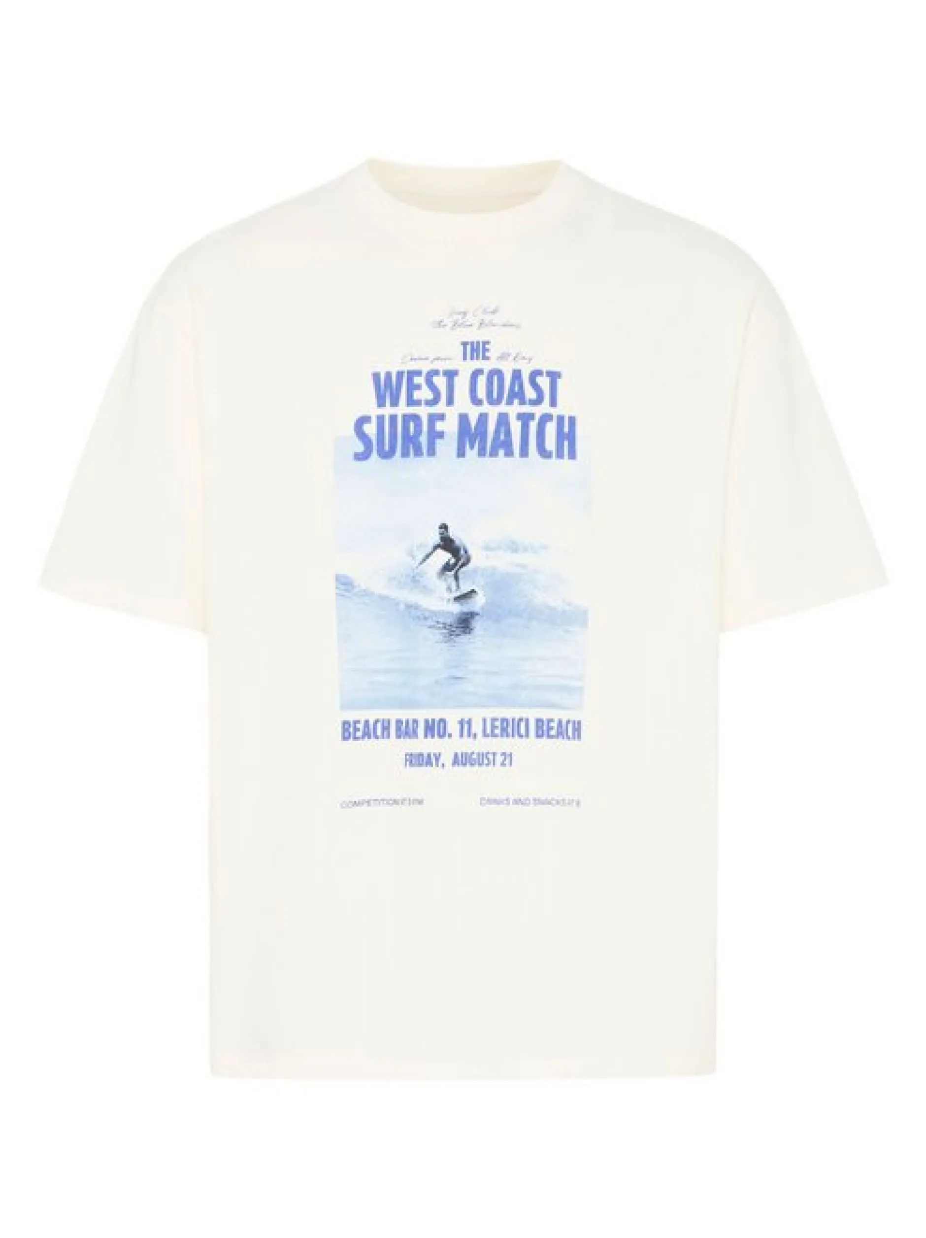 BLEND Herren Rundhalsshirt - BHKyros Graphic in weiß
