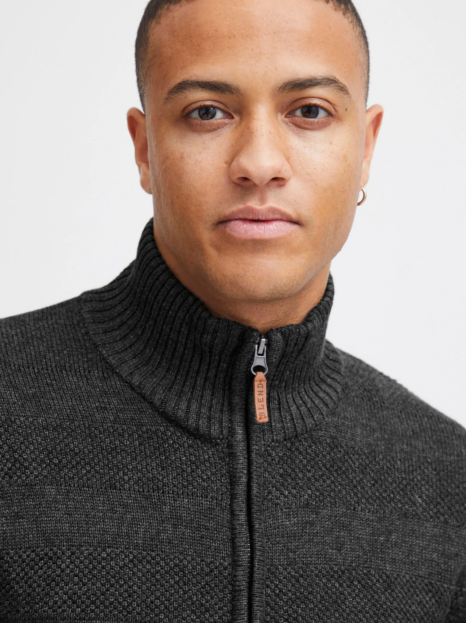 BLEND Herren Strickjacke - BHGalmaro in anthrazit