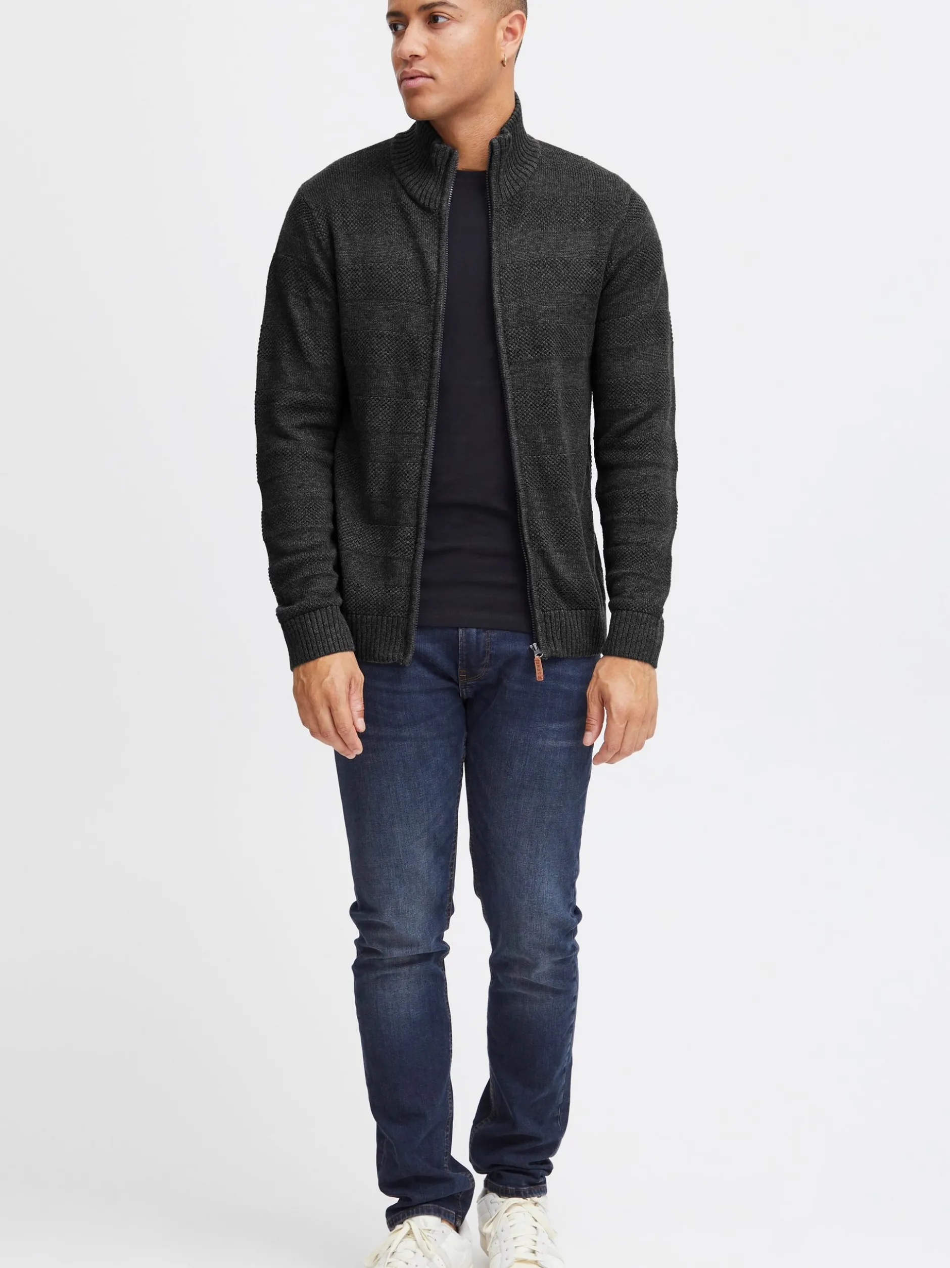 BLEND Herren Strickjacke - BHGalmaro in anthrazit