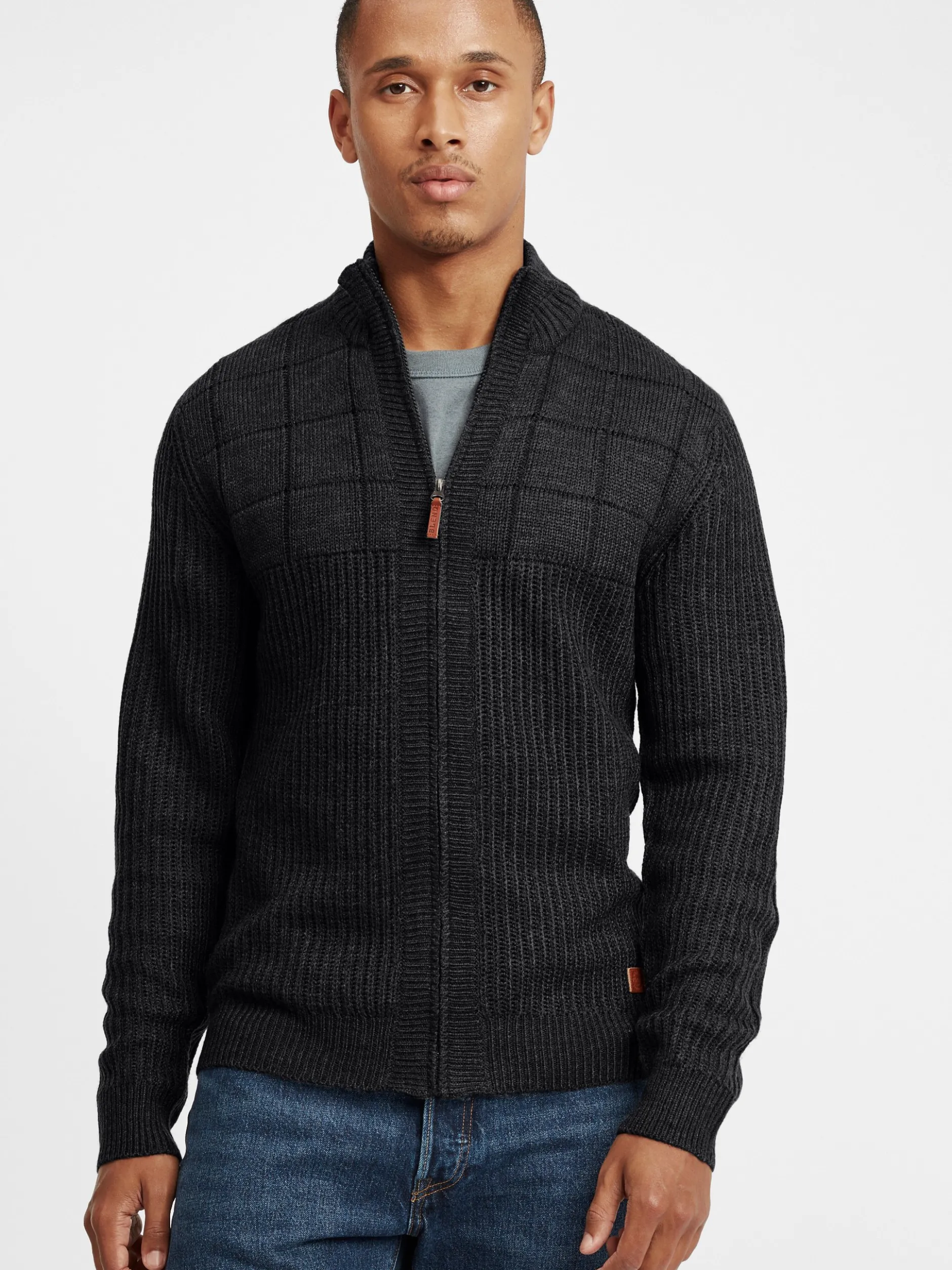 BLEND Herren Strickjacke - BHOteros in schwarz