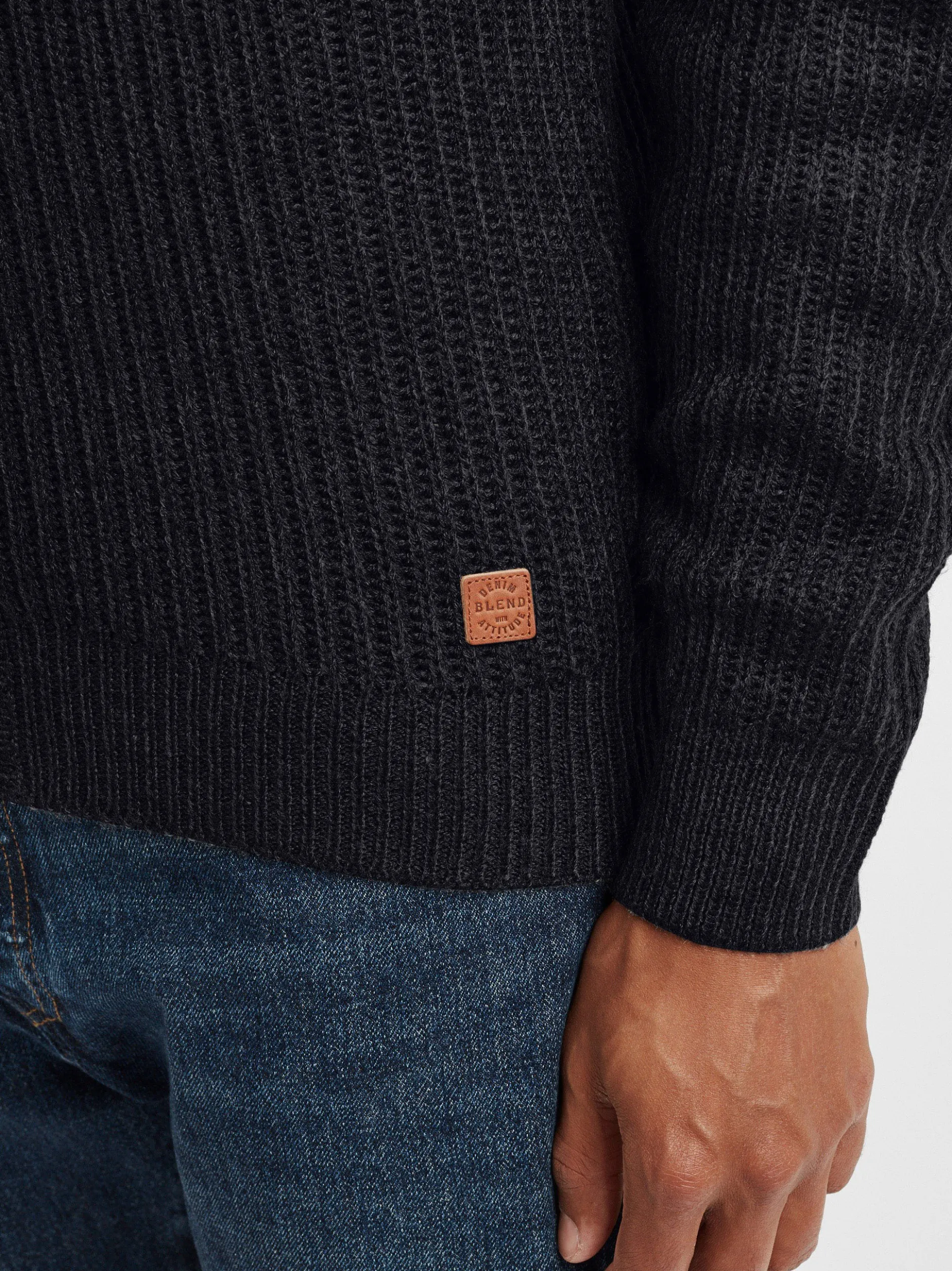 BLEND Herren Strickjacke - BHOteros in schwarz