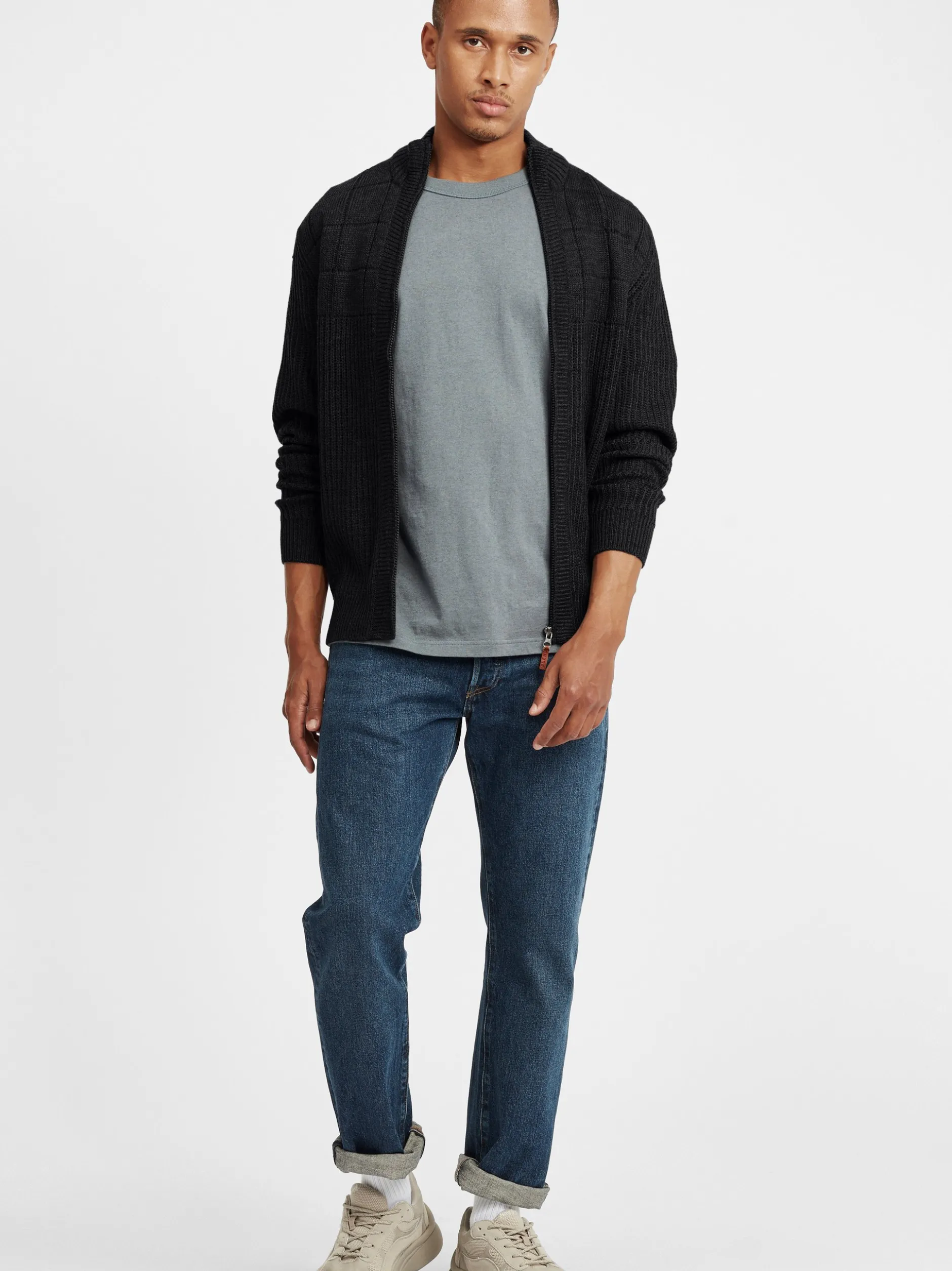 BLEND Herren Strickjacke - BHOteros in schwarz