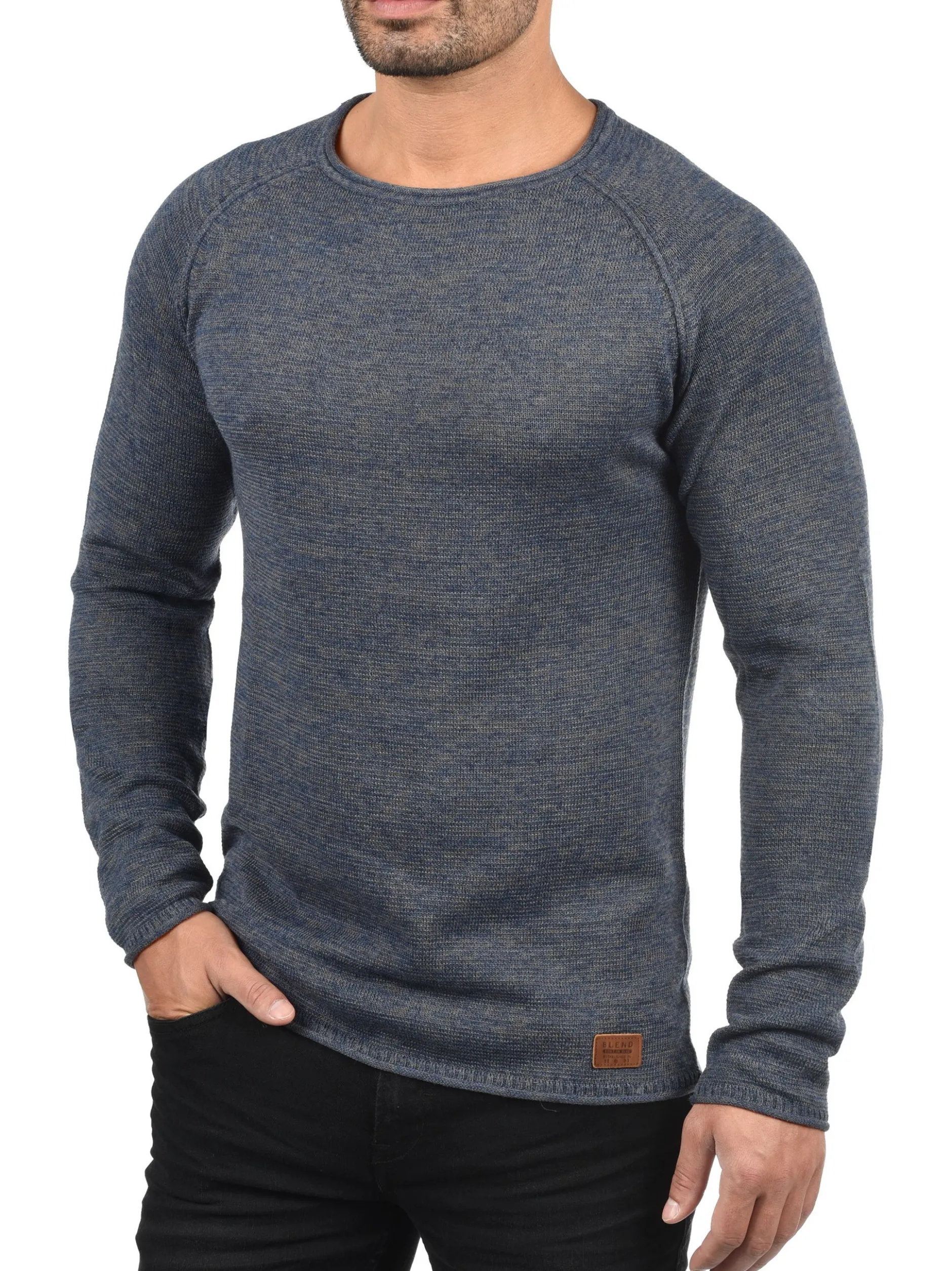 BLEND Herren Strickpullover - BHDan in blau