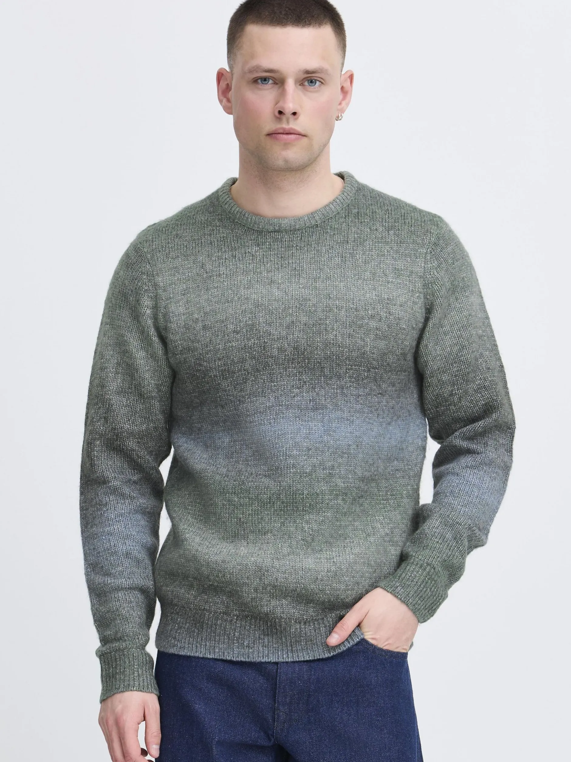 BLEND Herren Strickpullover - BHDannie in hellblau