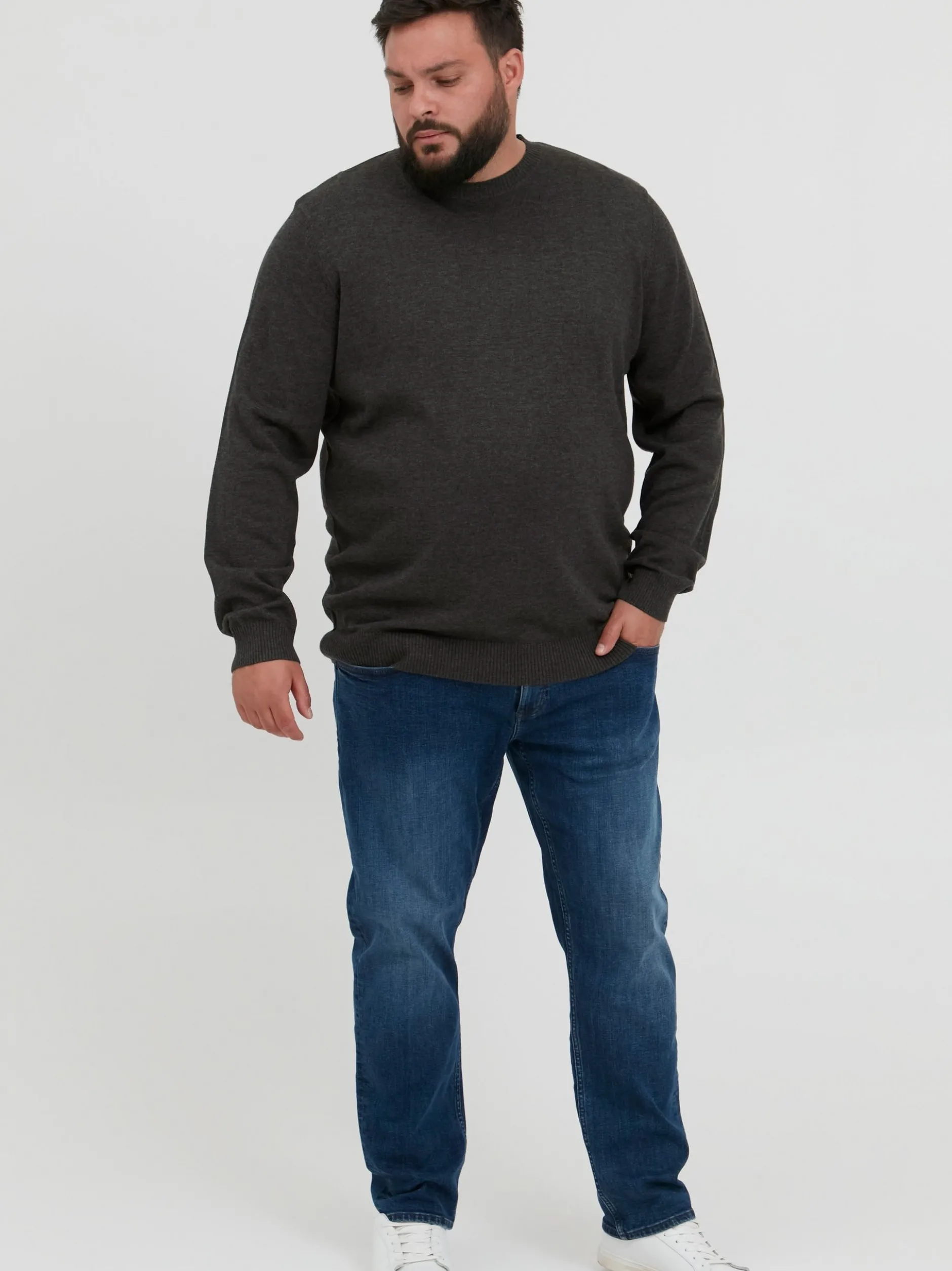 BLEND Herren Strickpullover - BHLars Big & Tall in anthrazit