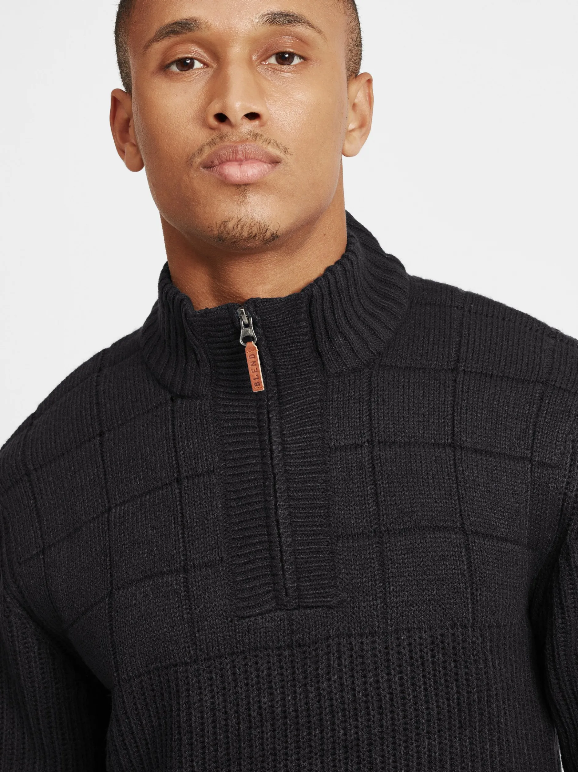 BLEND Herren Strickpullover - BHOstuta in schwarz