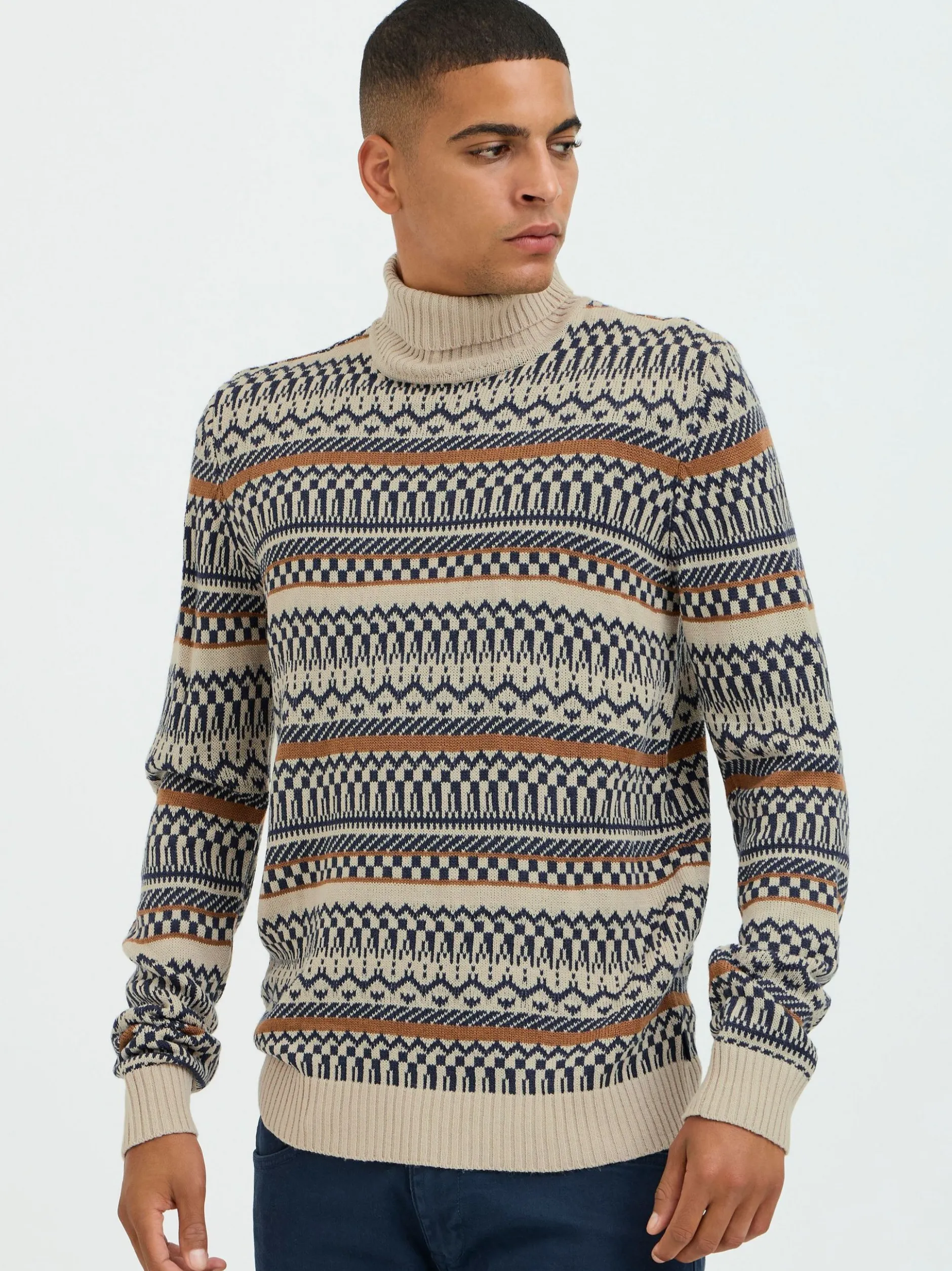 BLEND Herren Strickpullover - BHPullover in beige