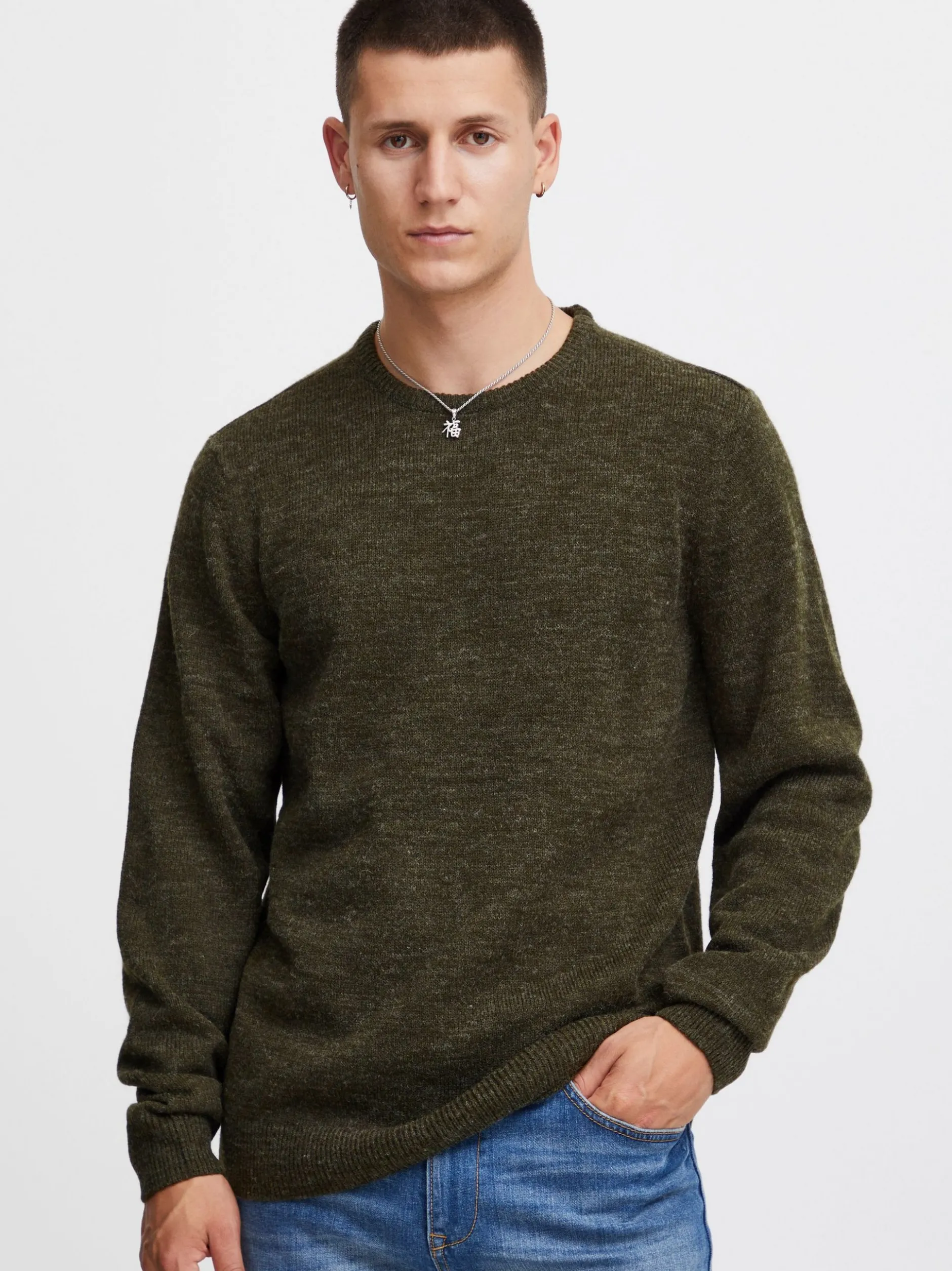 BLEND Herren Strickpullover - BHPullover in grün