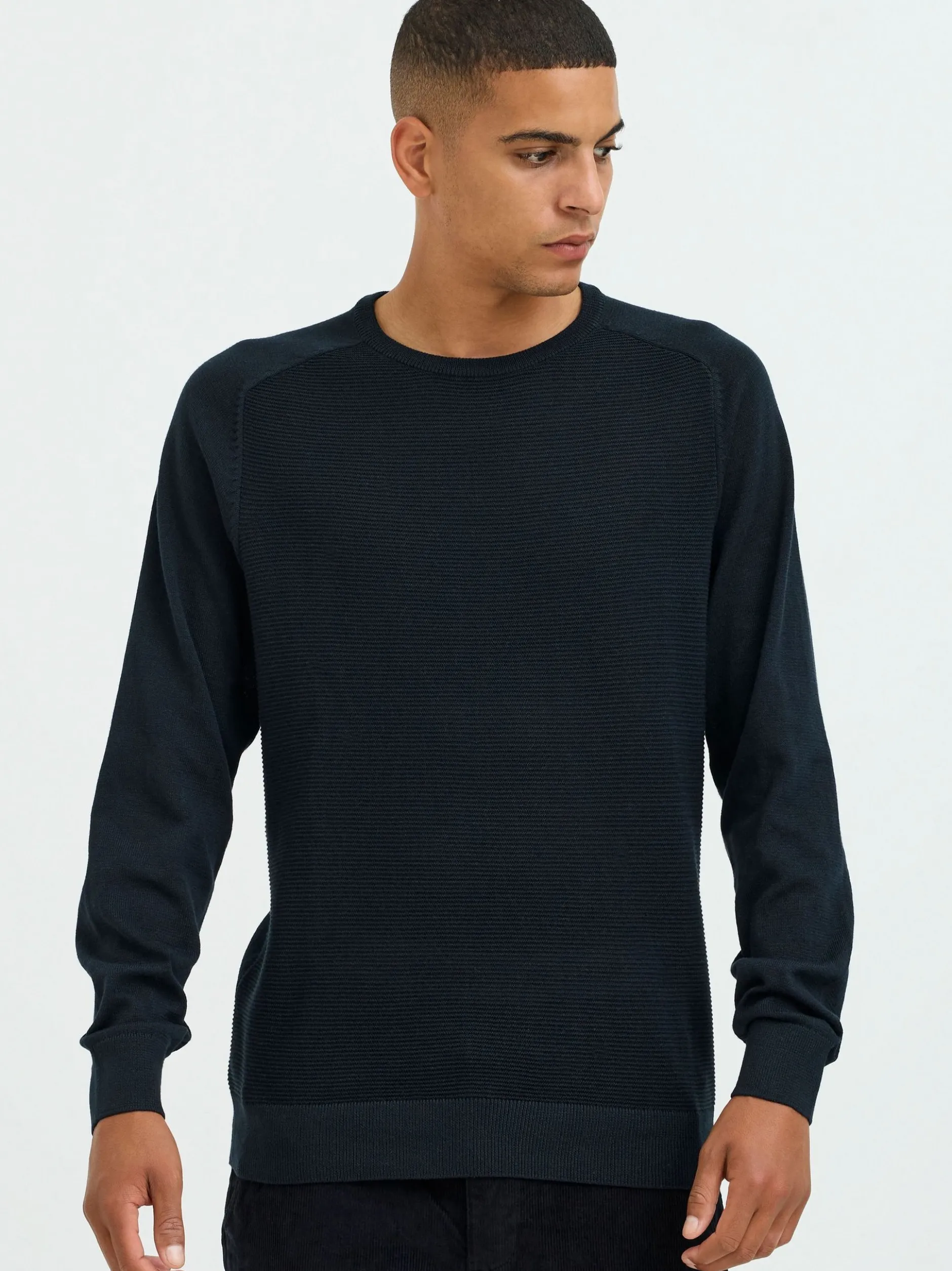 BLEND Herren Strickpullover in schwarz