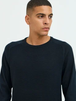 BLEND Herren Strickpullover in schwarz