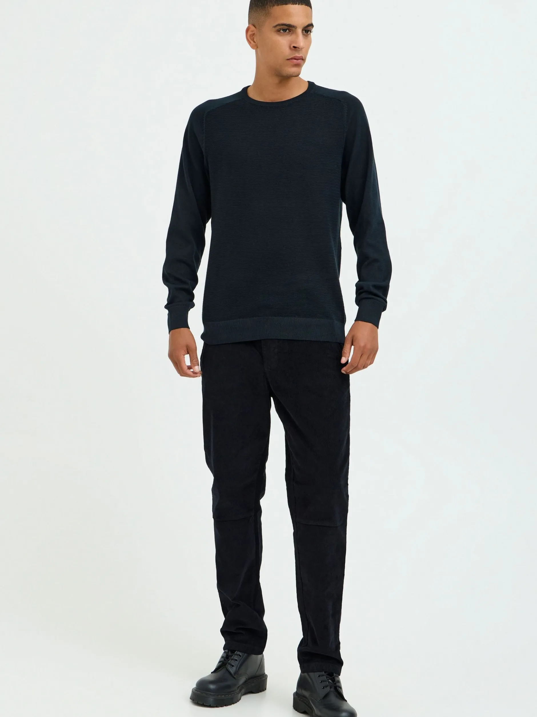 BLEND Herren Strickpullover in schwarz