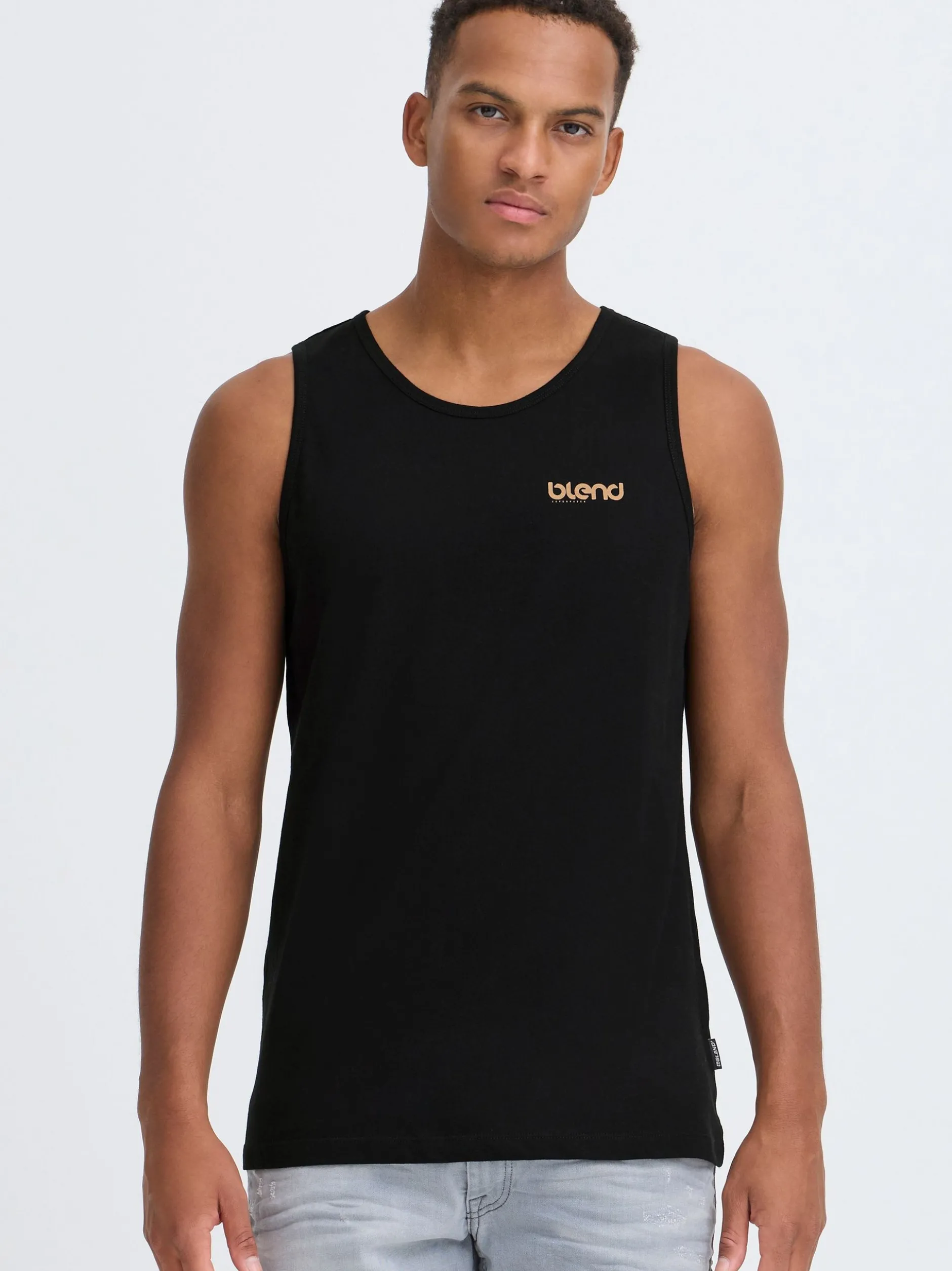 BLEND Herren Tanktop - BHFlok in schwarz