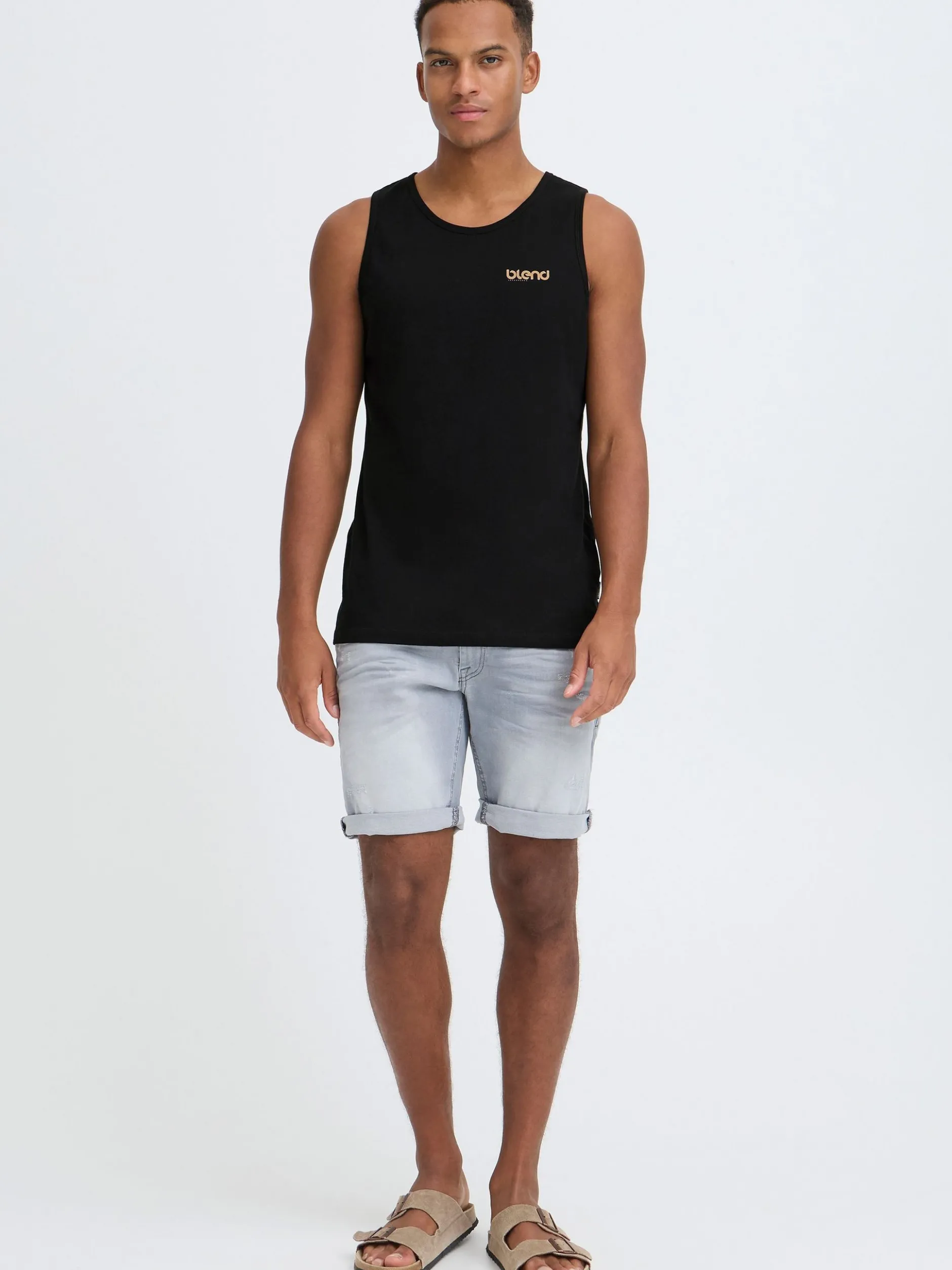 BLEND Herren Tanktop - BHFlok in schwarz