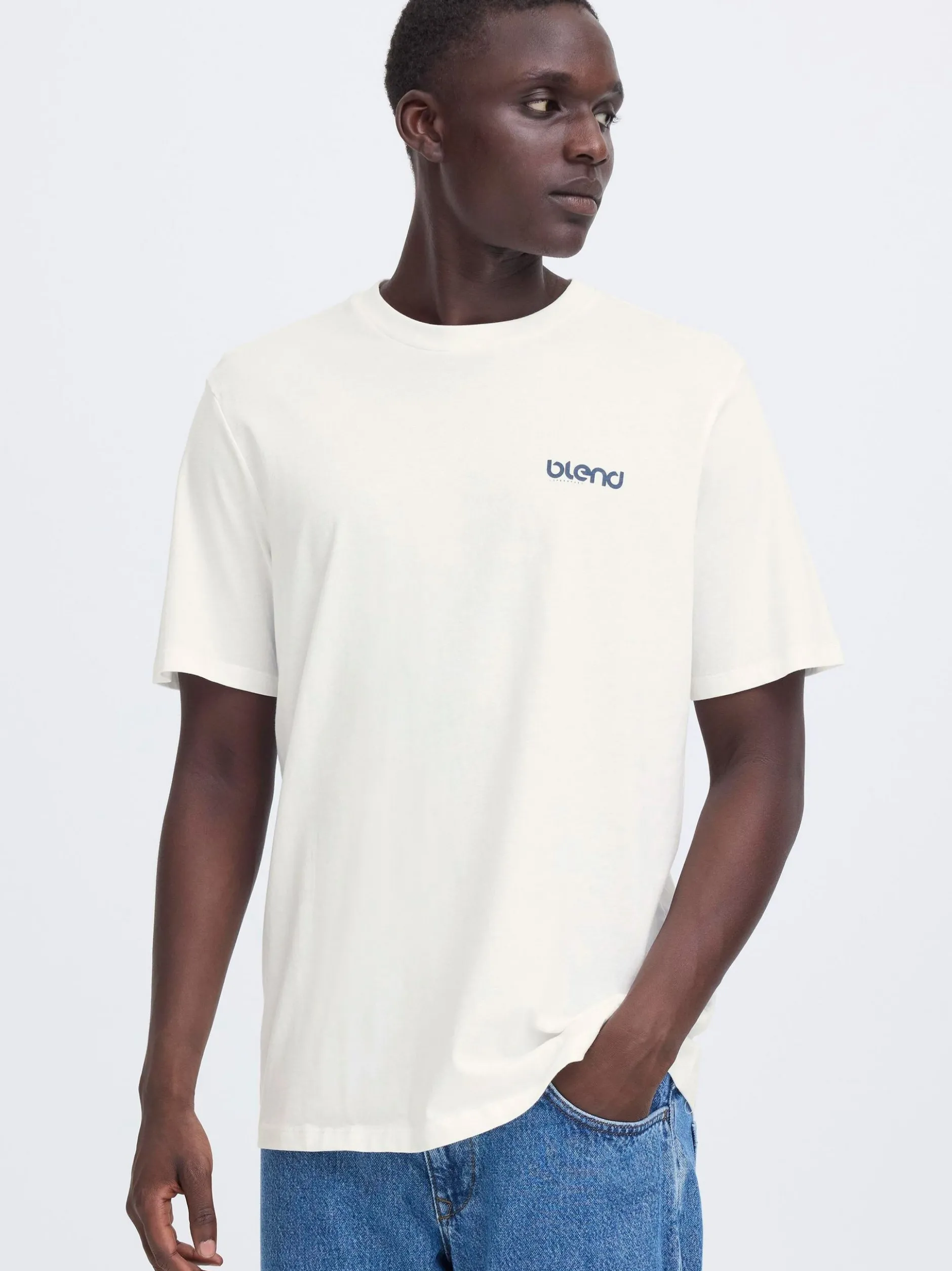 BLEND Herren T-Shirt - BHEmmet in weiß