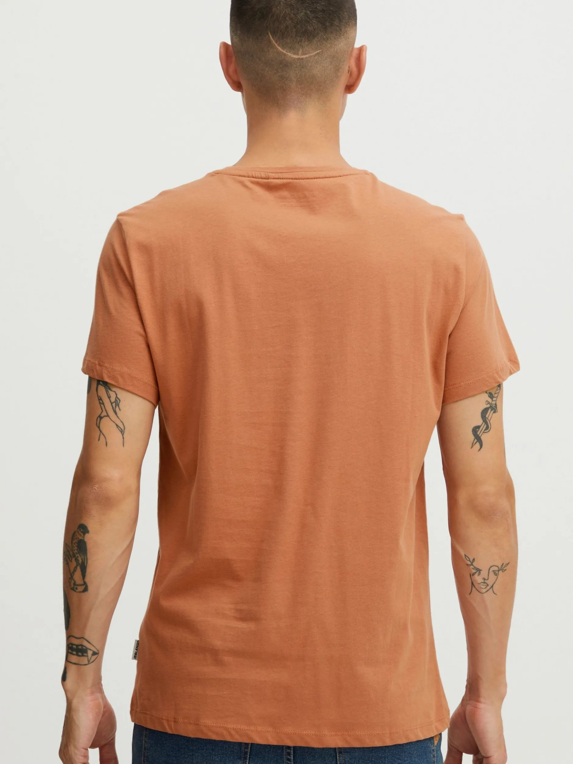 BLEND Herren T-Shirt BHTee in rot - Ausschnitt: Rundhals
